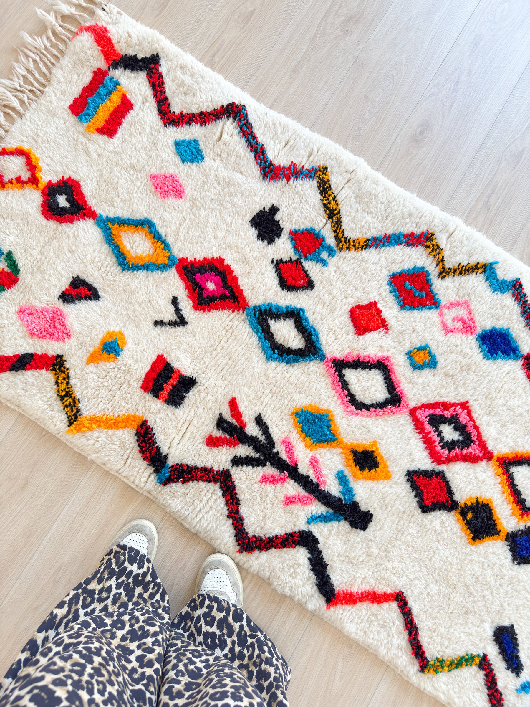 Colorful Berber rug 93 x 195 cm - n°2330