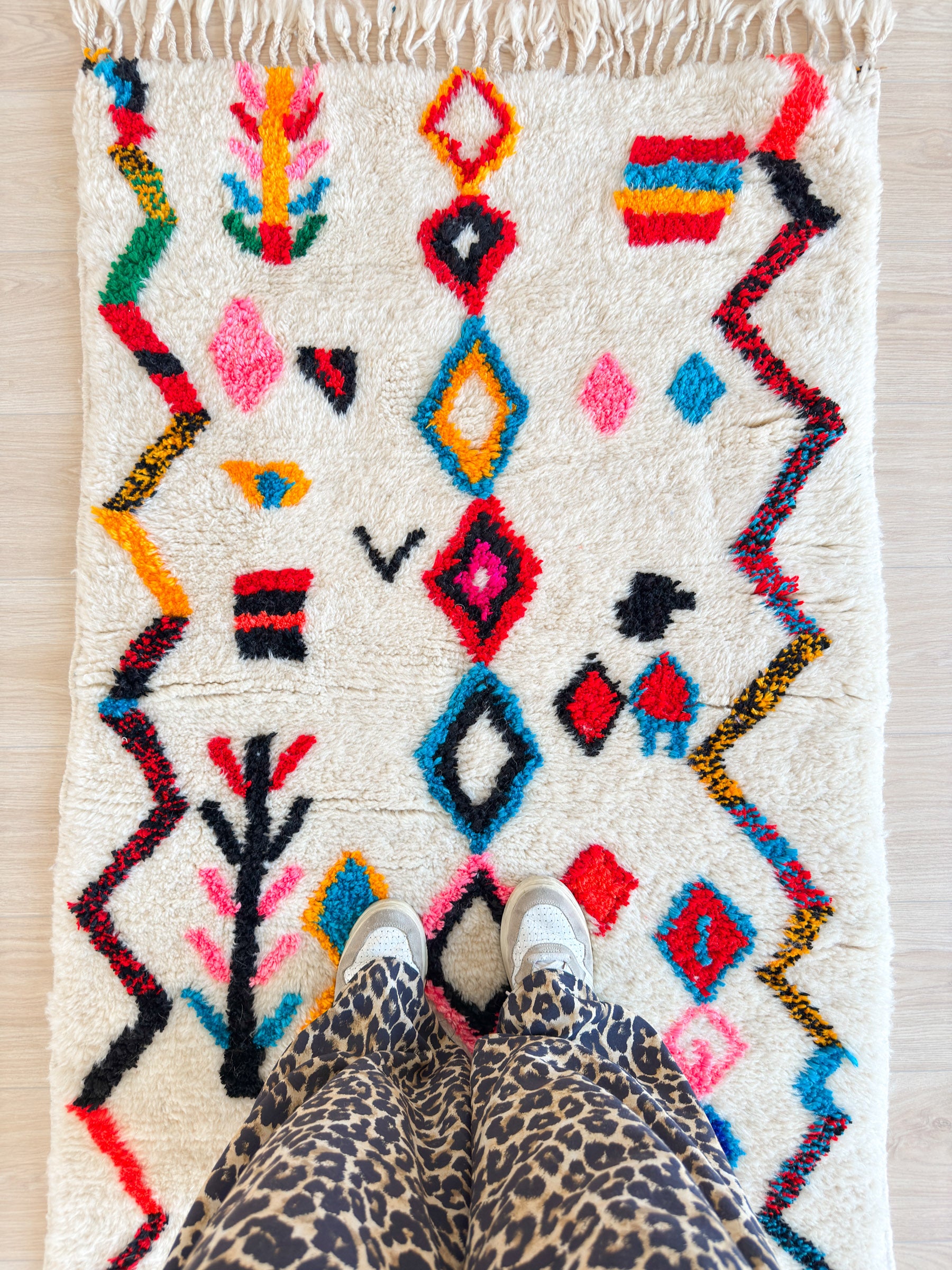 Colorful Berber rug 93 x 195 cm - n°2330