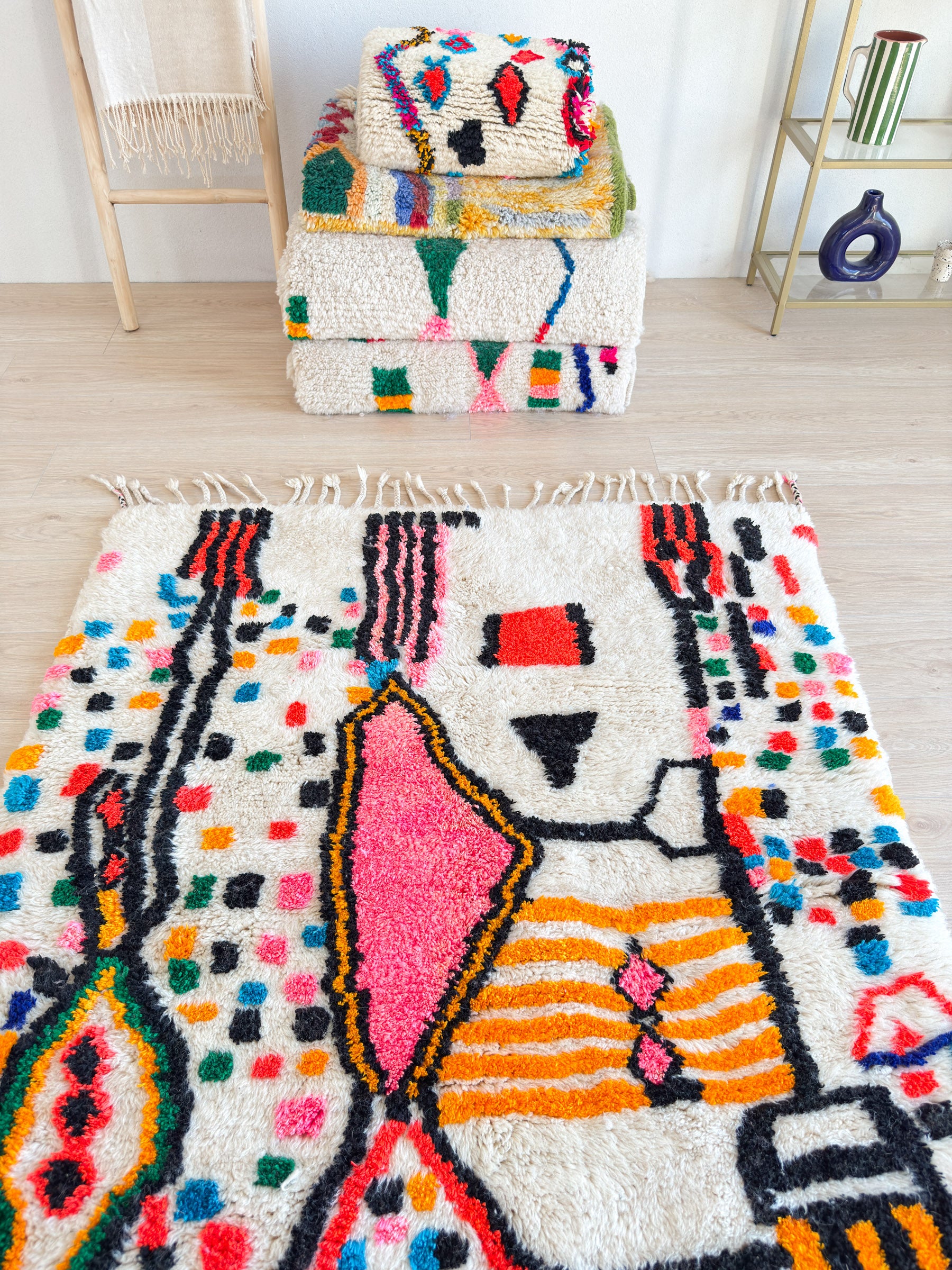Colorful Berber rug 130 x 213 cm - n°2326