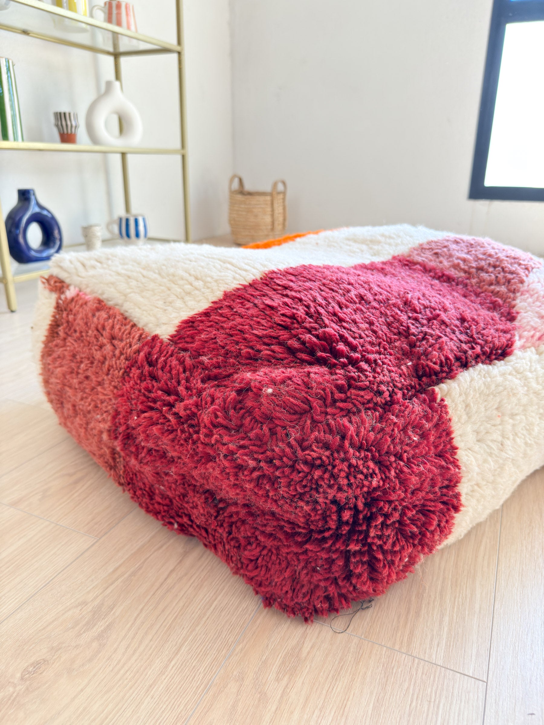 Marokkanischer Pouf, bunter Berber-Pouf - 60 x 60 cm - Nr. 31