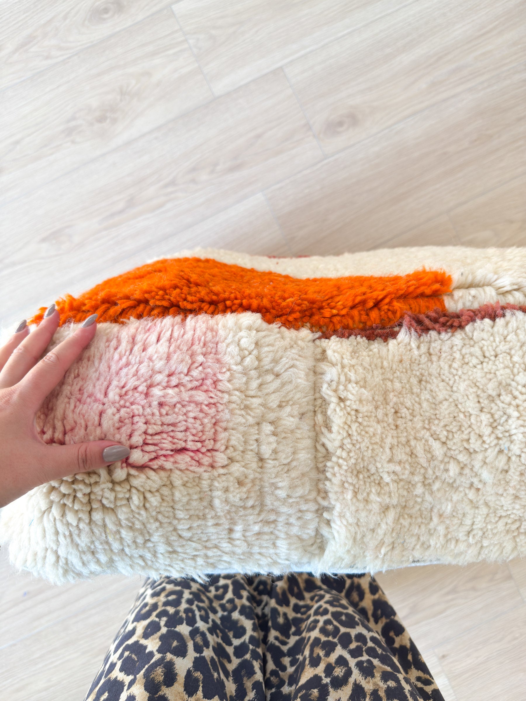 Marokkanischer Pouf, bunter Berber-Pouf - 60 x 60 cm - Nr. 31