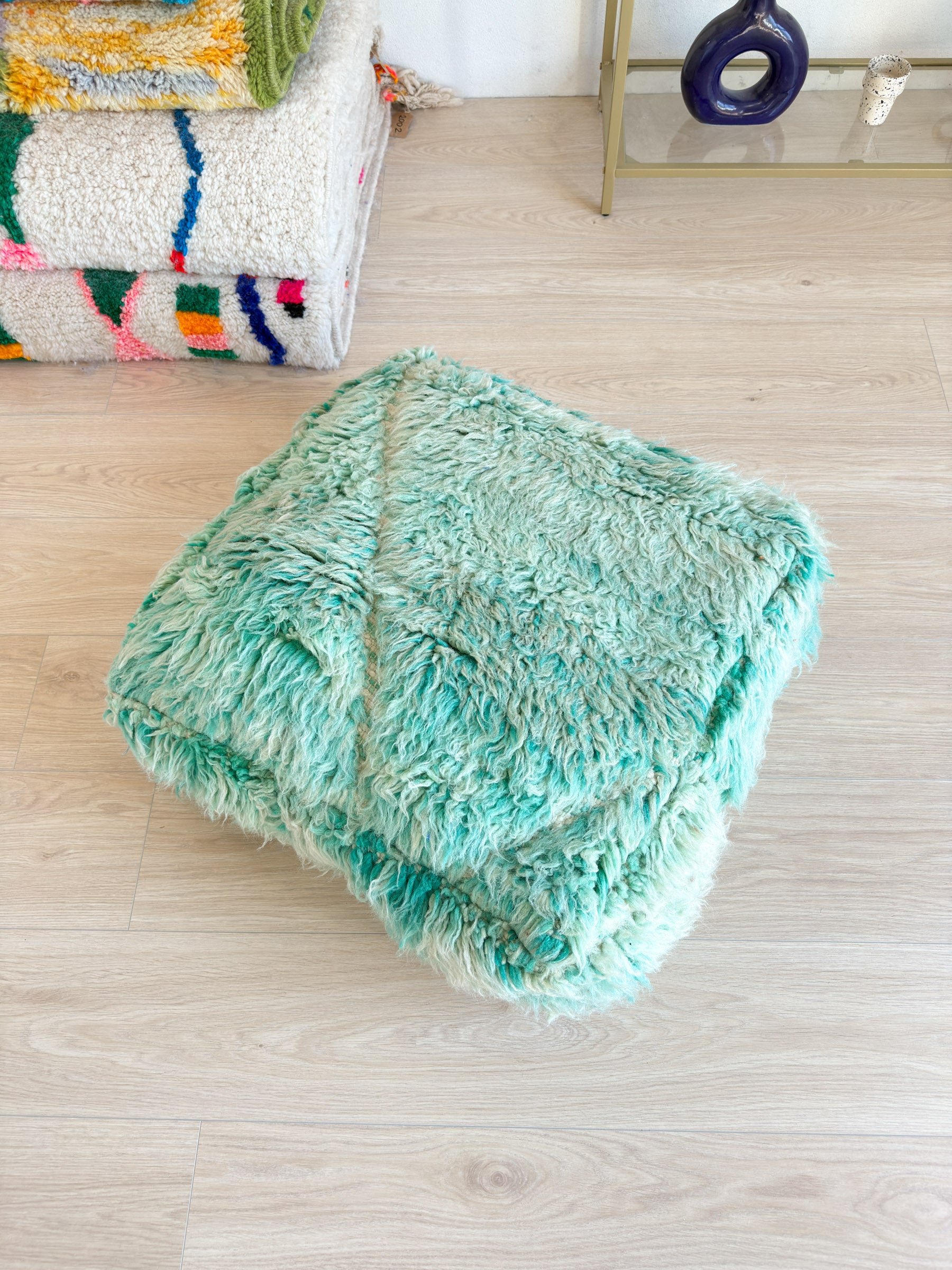Pouf Marocain, pouf berbère coloré - 60 x 60 cm - n°62