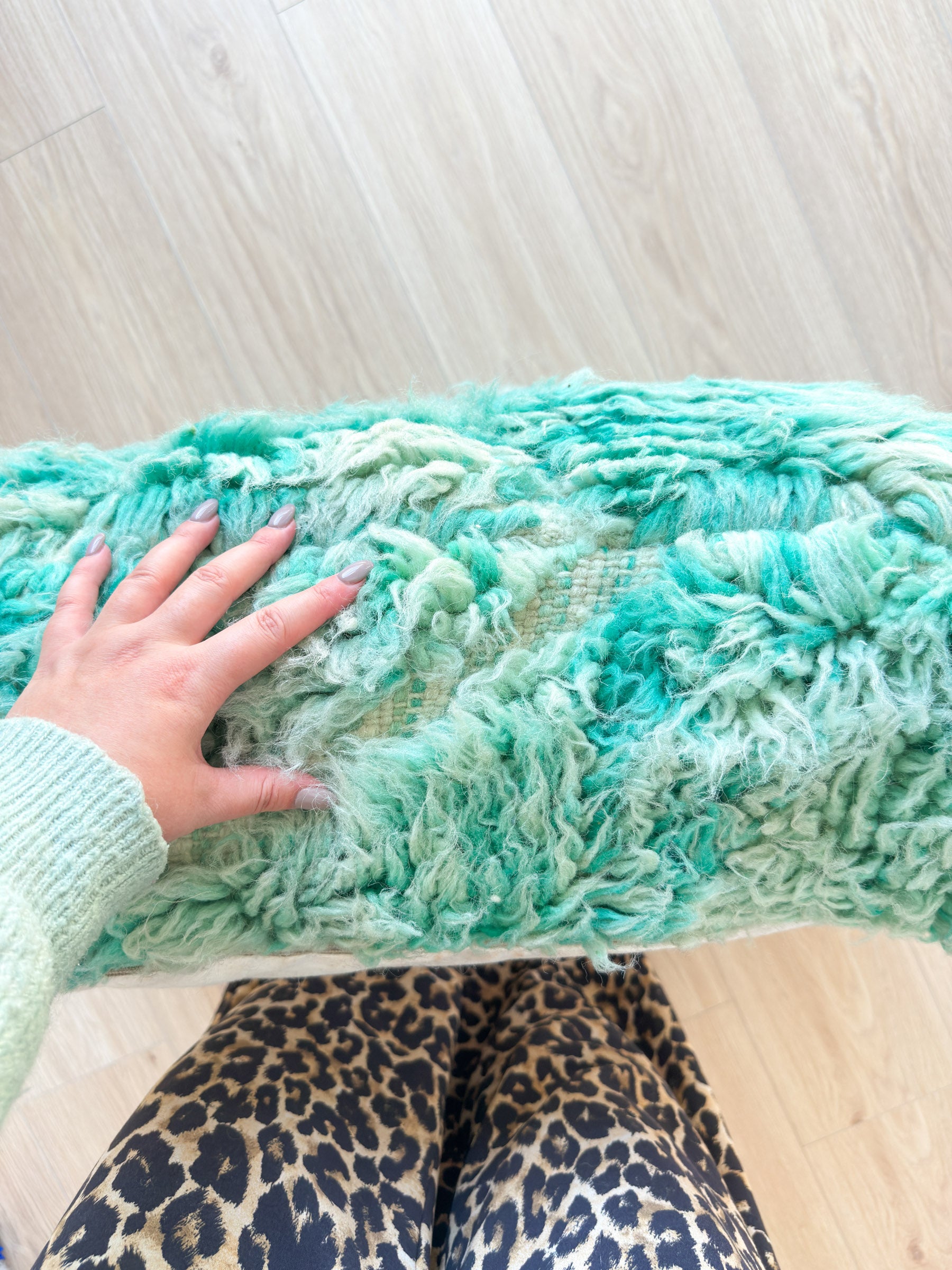 Marokkanischer Pouf, bunter Berber-Pouf - 60 x 60 cm - Nr. 61
