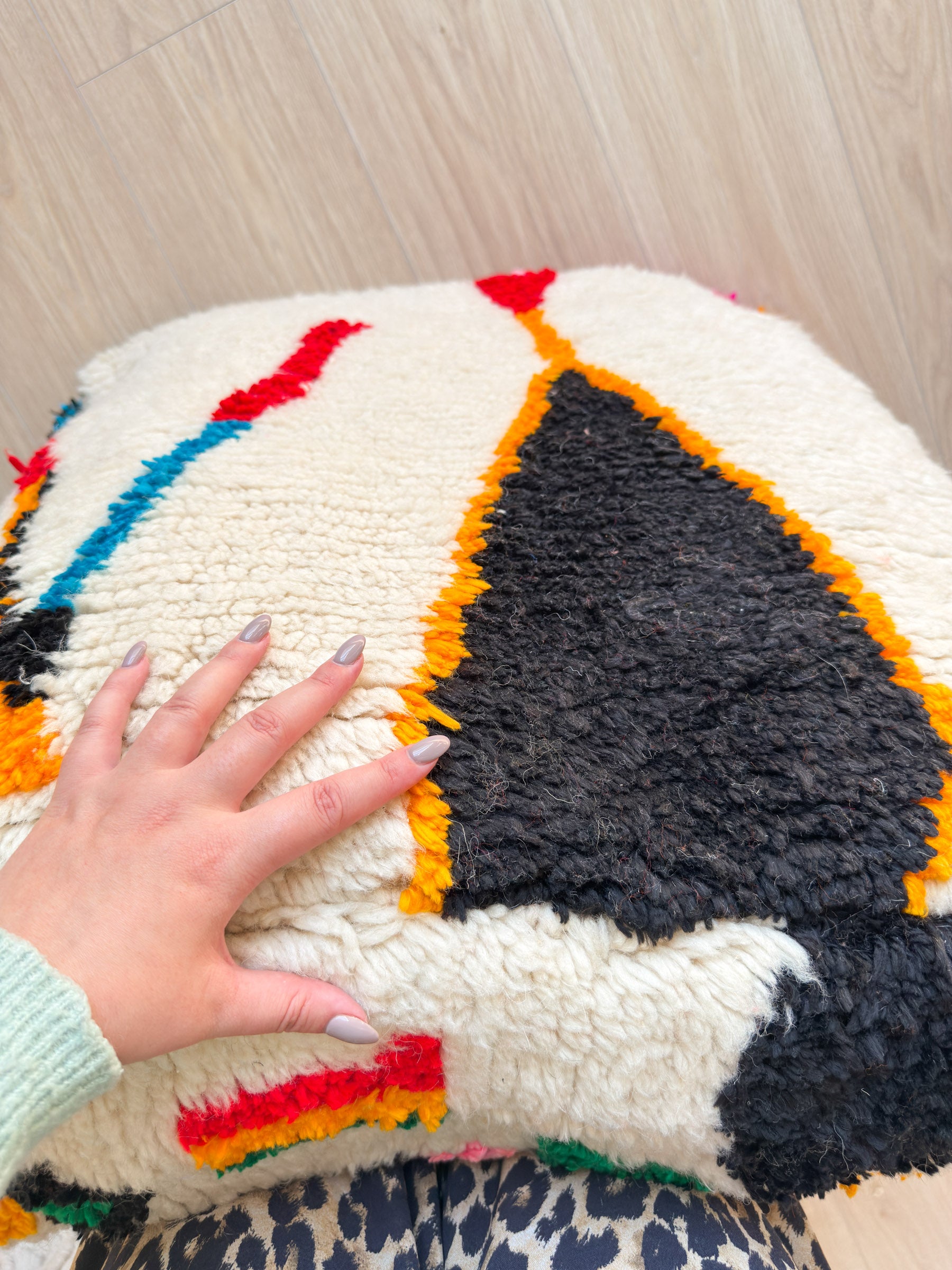 Pouf Marocain, pouf berbère coloré - 60 x 60 cm - n°32