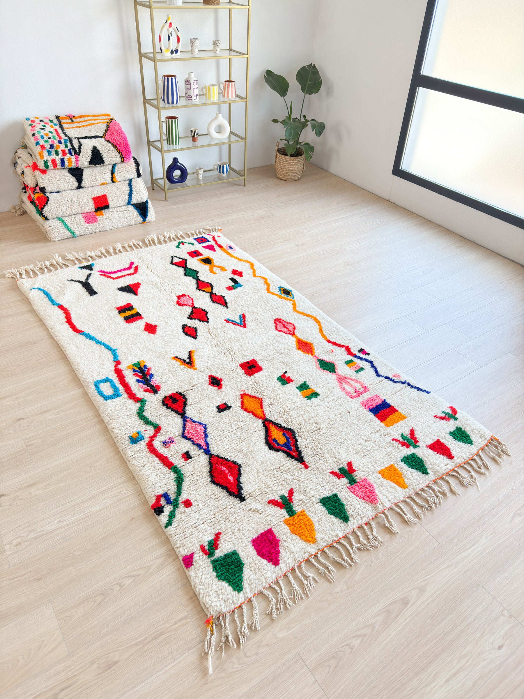 Colorful Berber rug 148 x 274 cm - n°2002