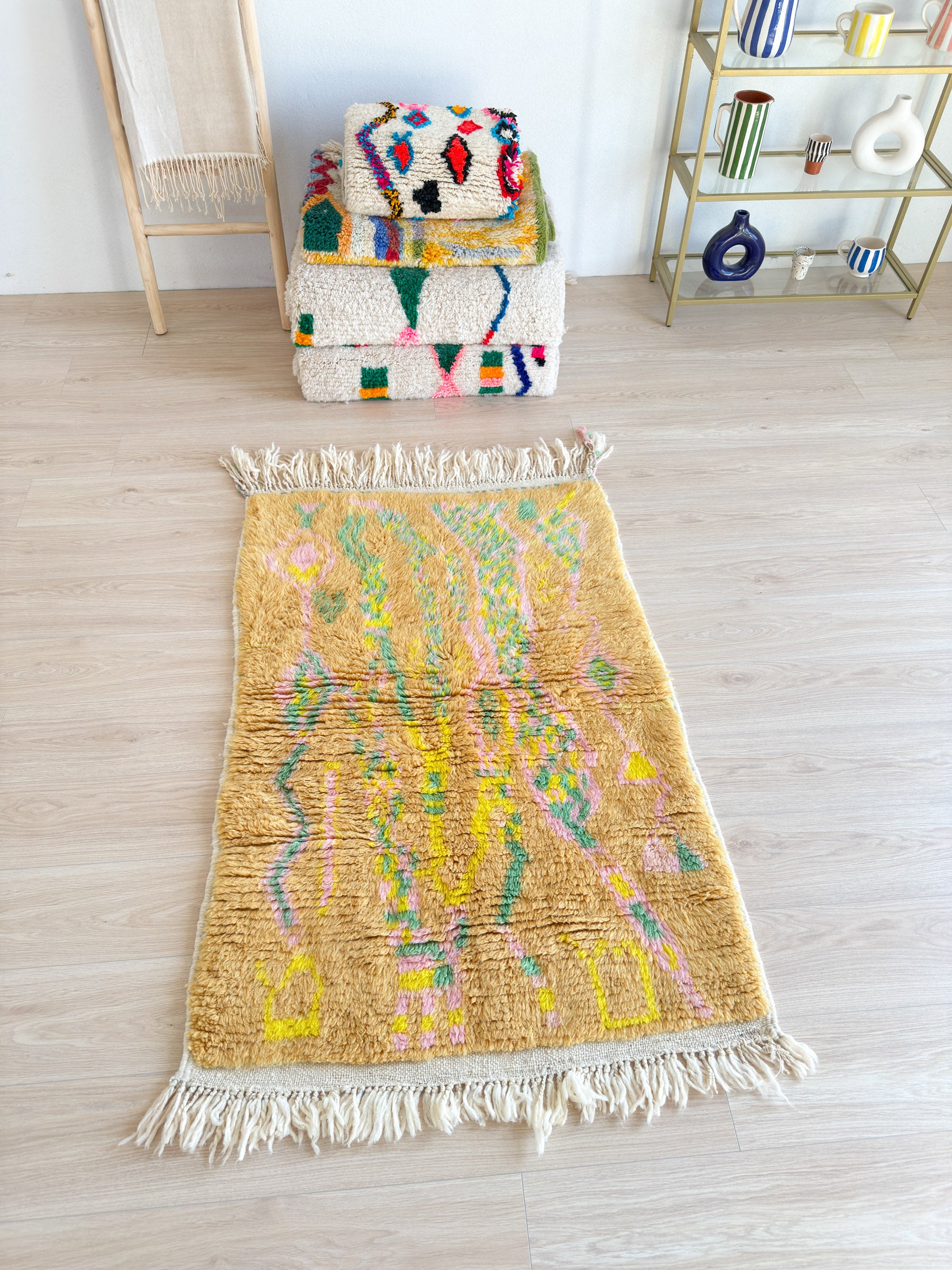Bunter Berberteppich 96 x 167 cm - Nr. 2332