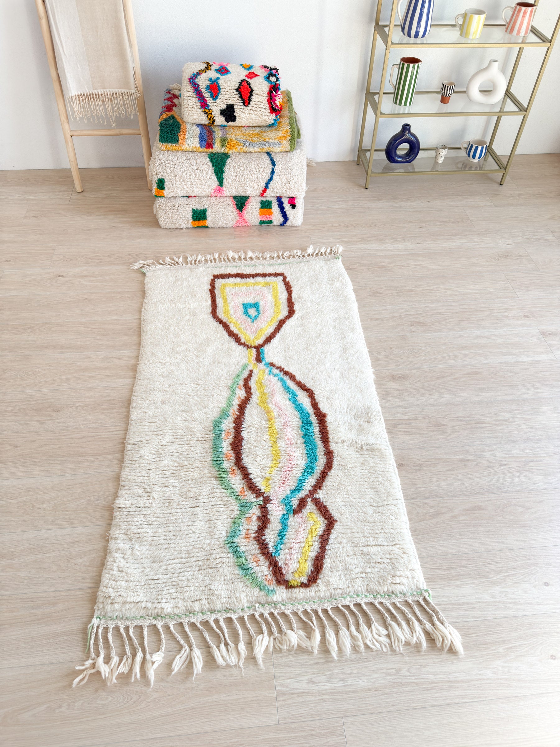 Colorful Berber rug 95 x 180 cm - n°2295
