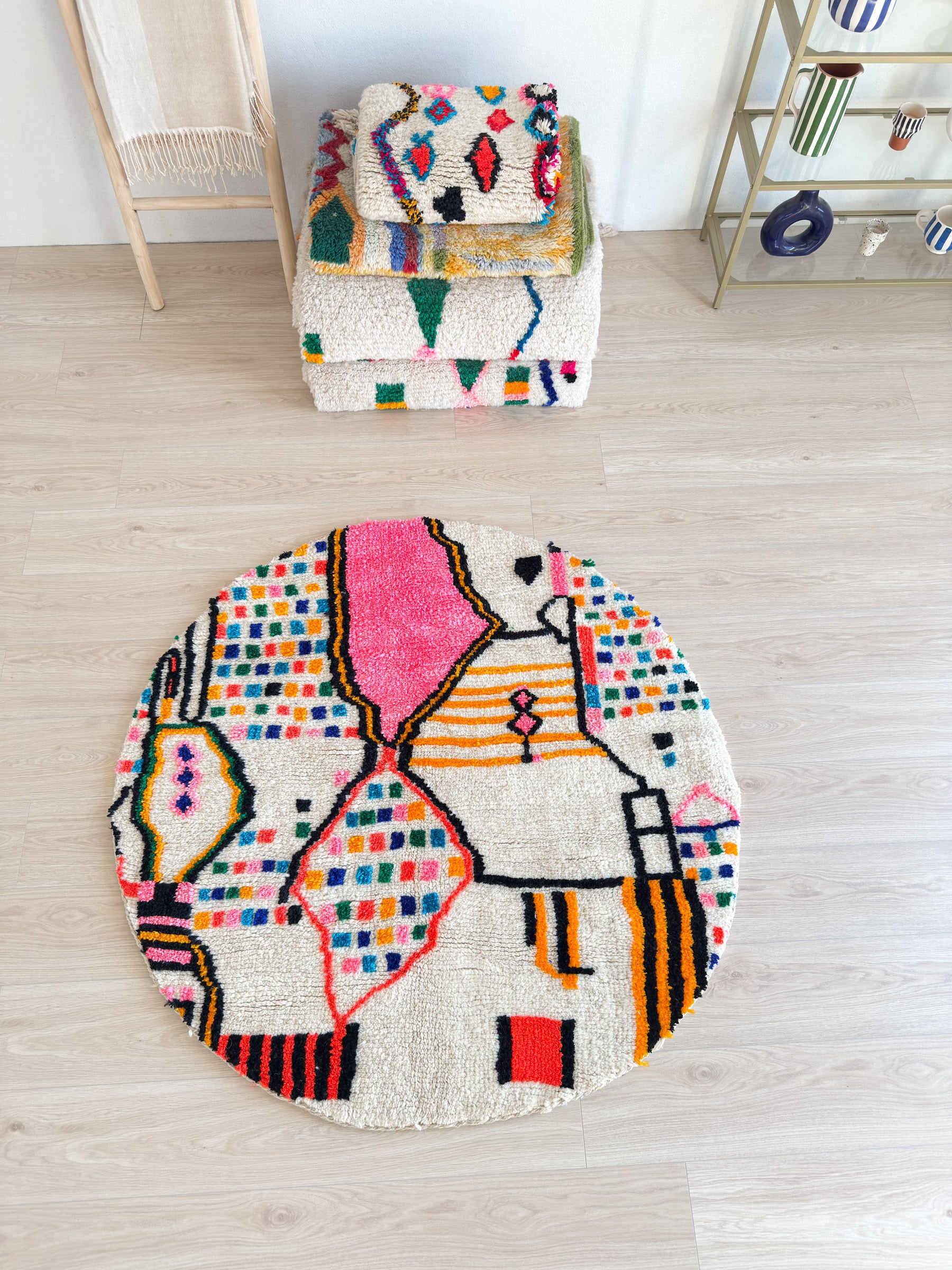 Colorful Berber rug 138 cm - No. 1