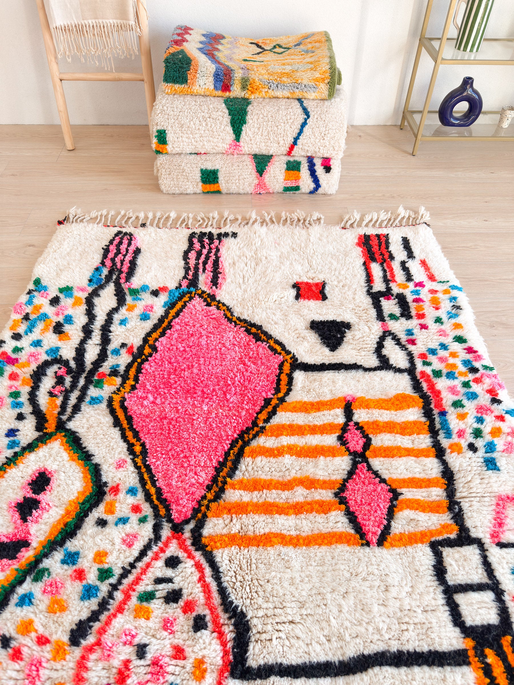 Bunter Berberteppich 148 x 225 cm - Nr. 2415