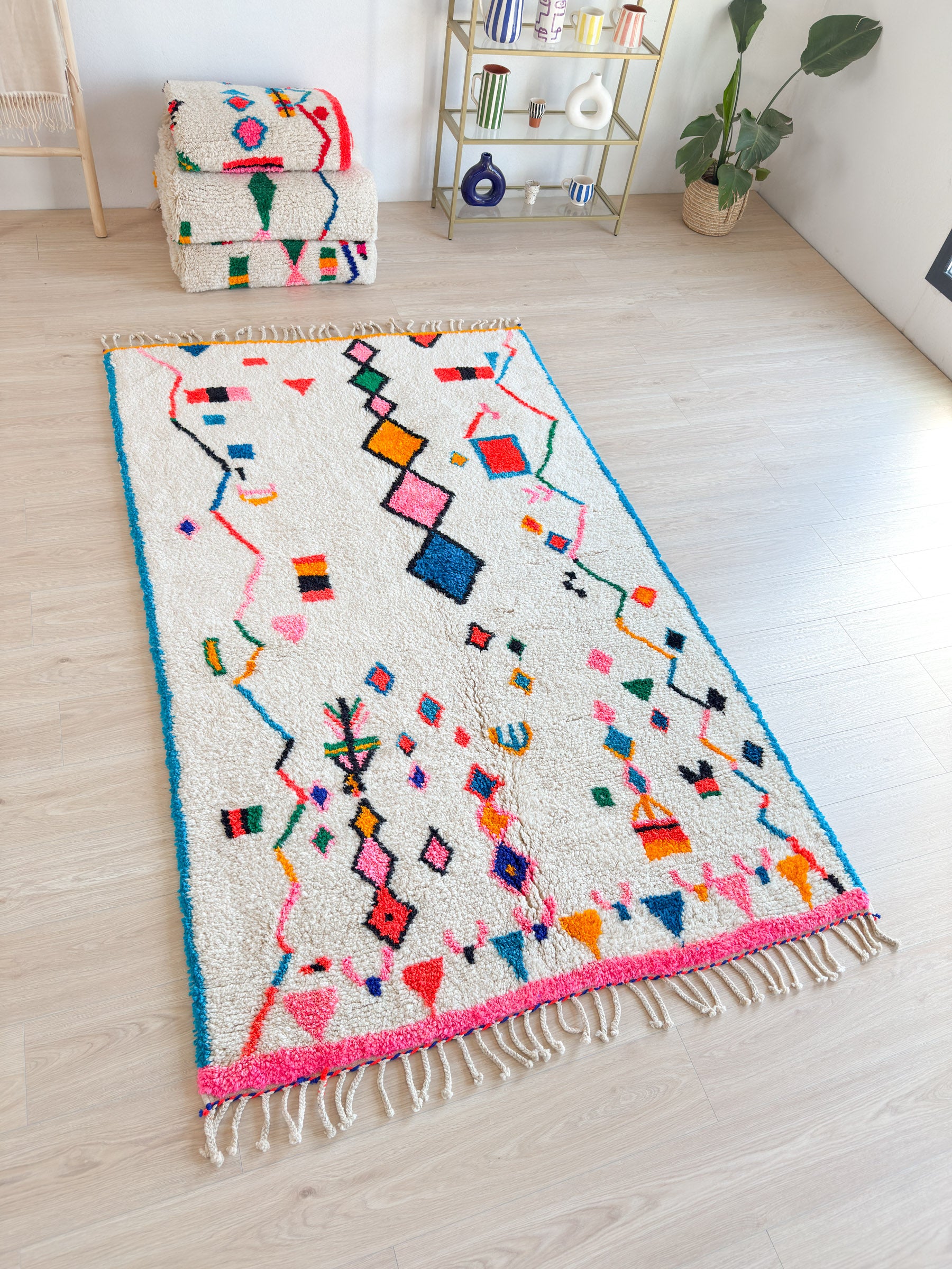 Farbenfroher Berberteppich 155 x 269 cm - Nr. 1956