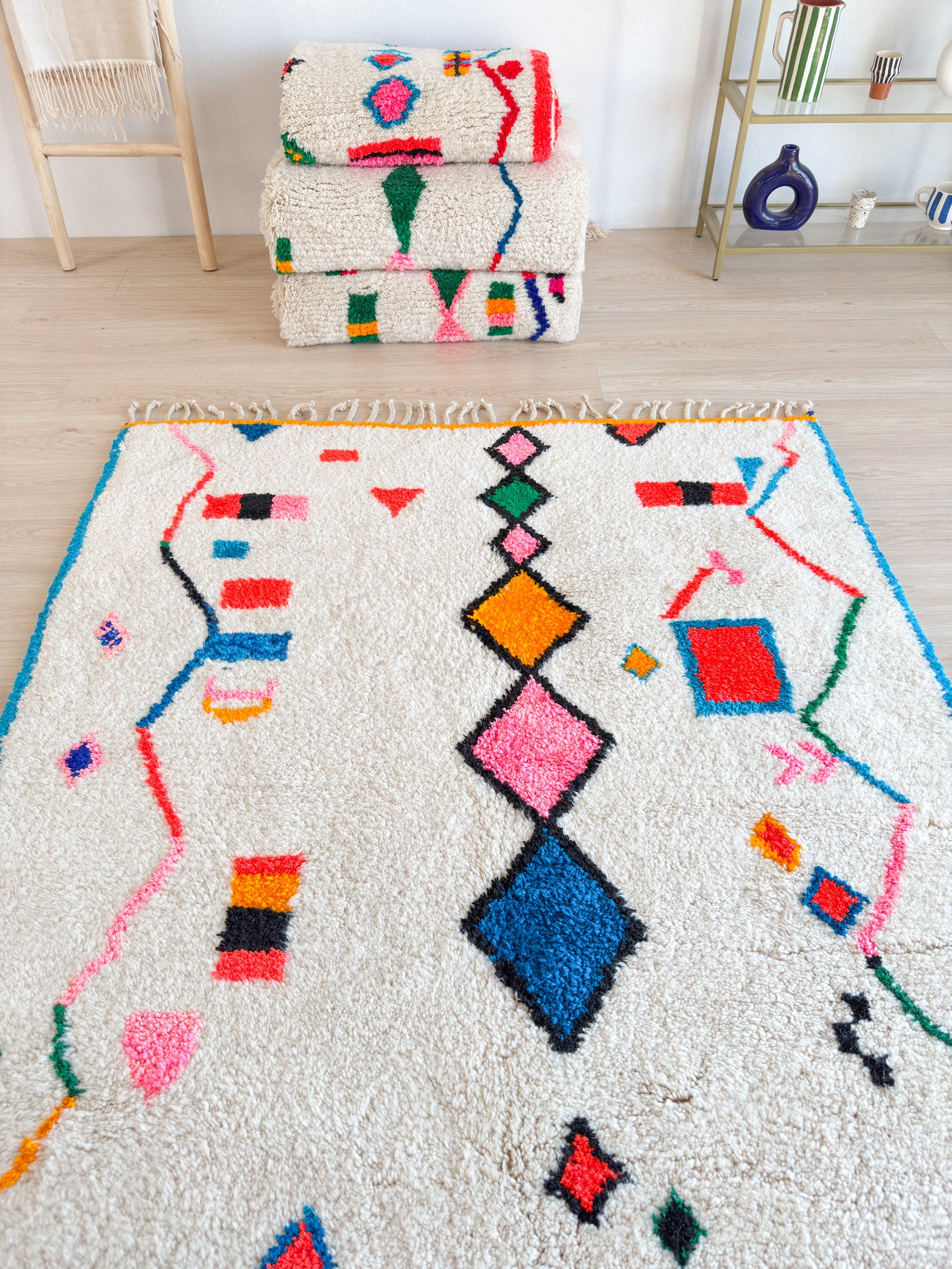 Farbenfroher Berberteppich 155 x 269 cm - Nr. 1956