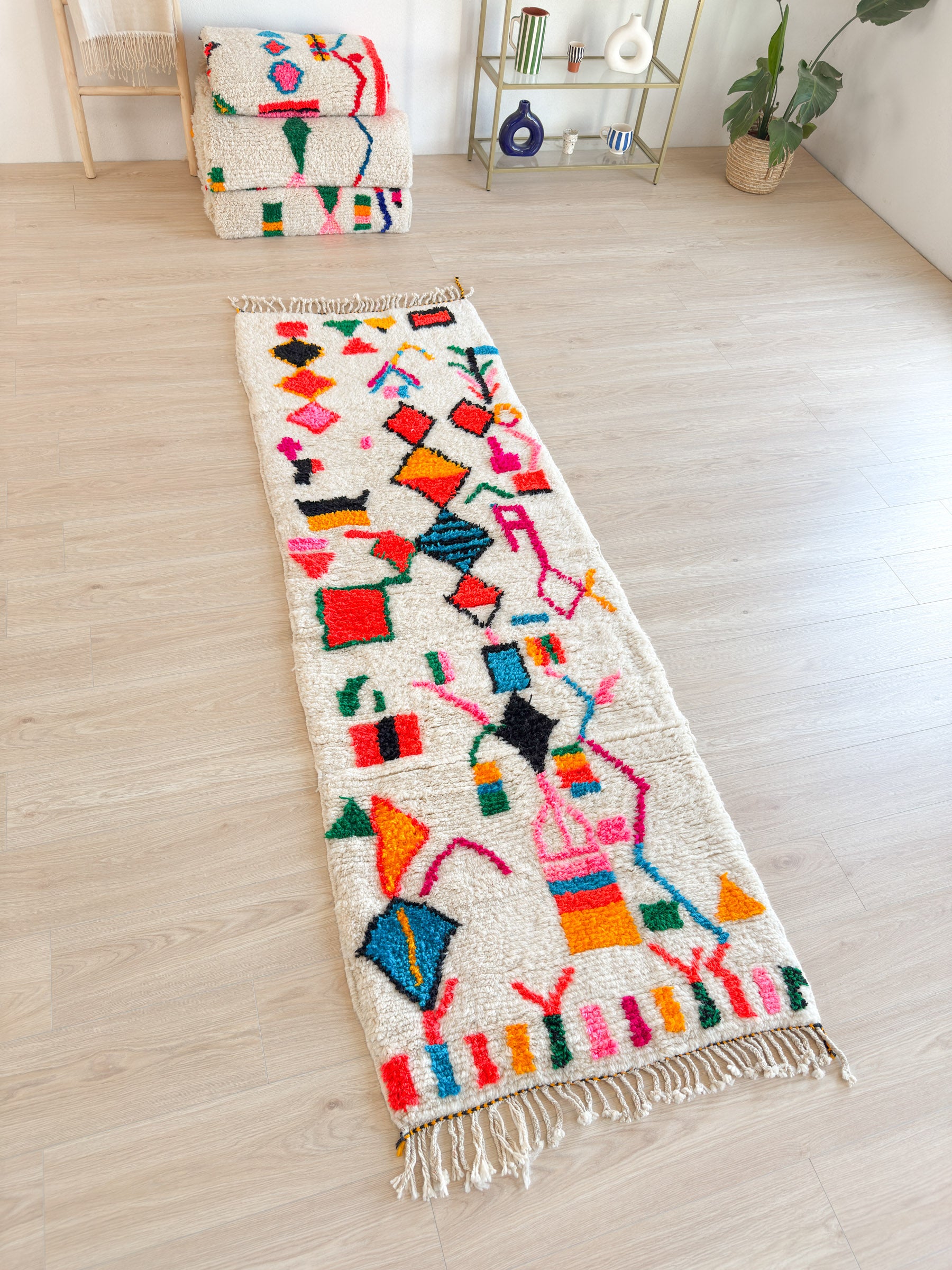 Colorful Berber Runner Rug 91 x 276 cm - No. 2144