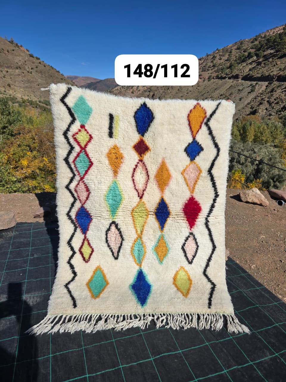 Colorful Berber rug 112 x 167 cm - No. 2531