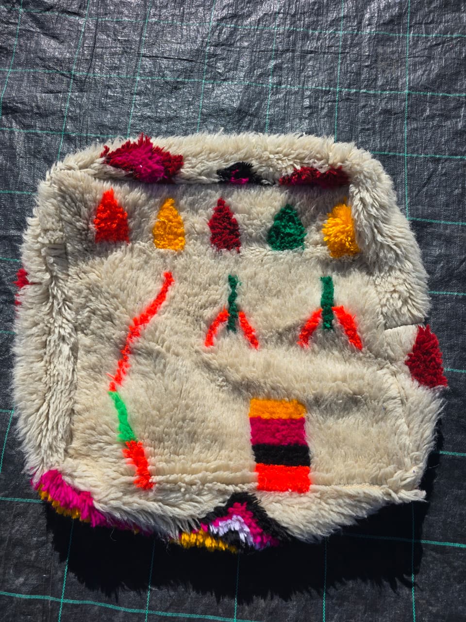 Marokkolainen rahi, värikkää berberi rahi - 60 x 60 cm - n°124