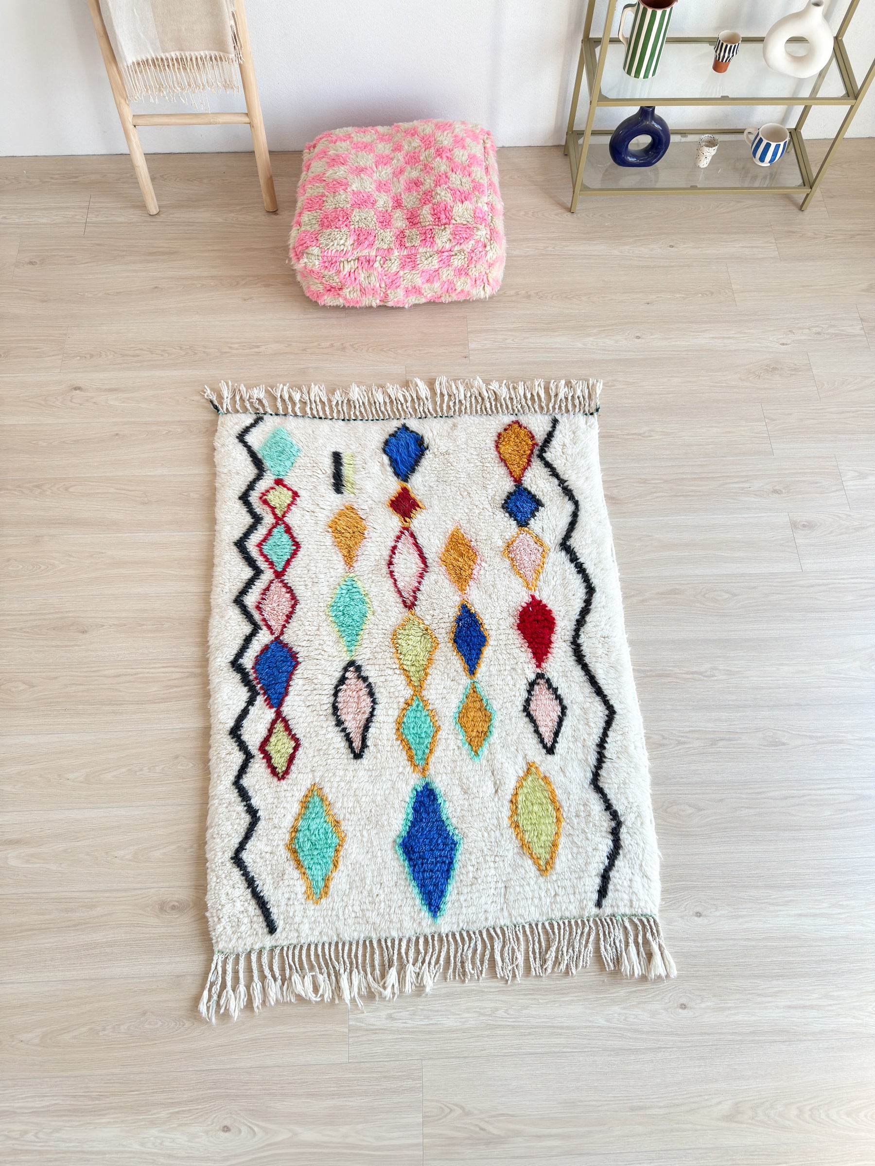 Kleurrijk Berber tapijt 112 x 167 cm - n°2531
