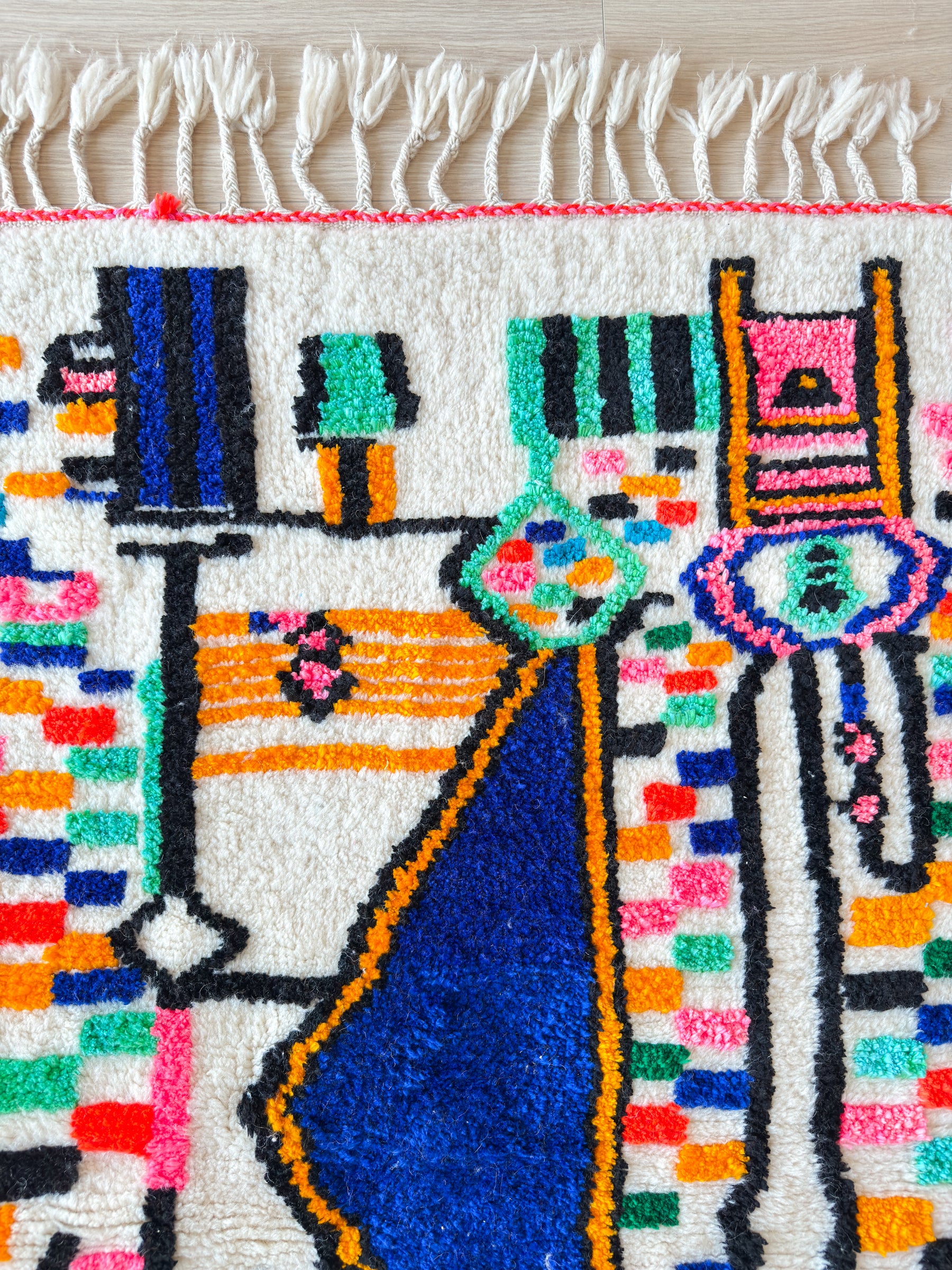 Colorful Berber rug 99 x 185 cm - No. 2484