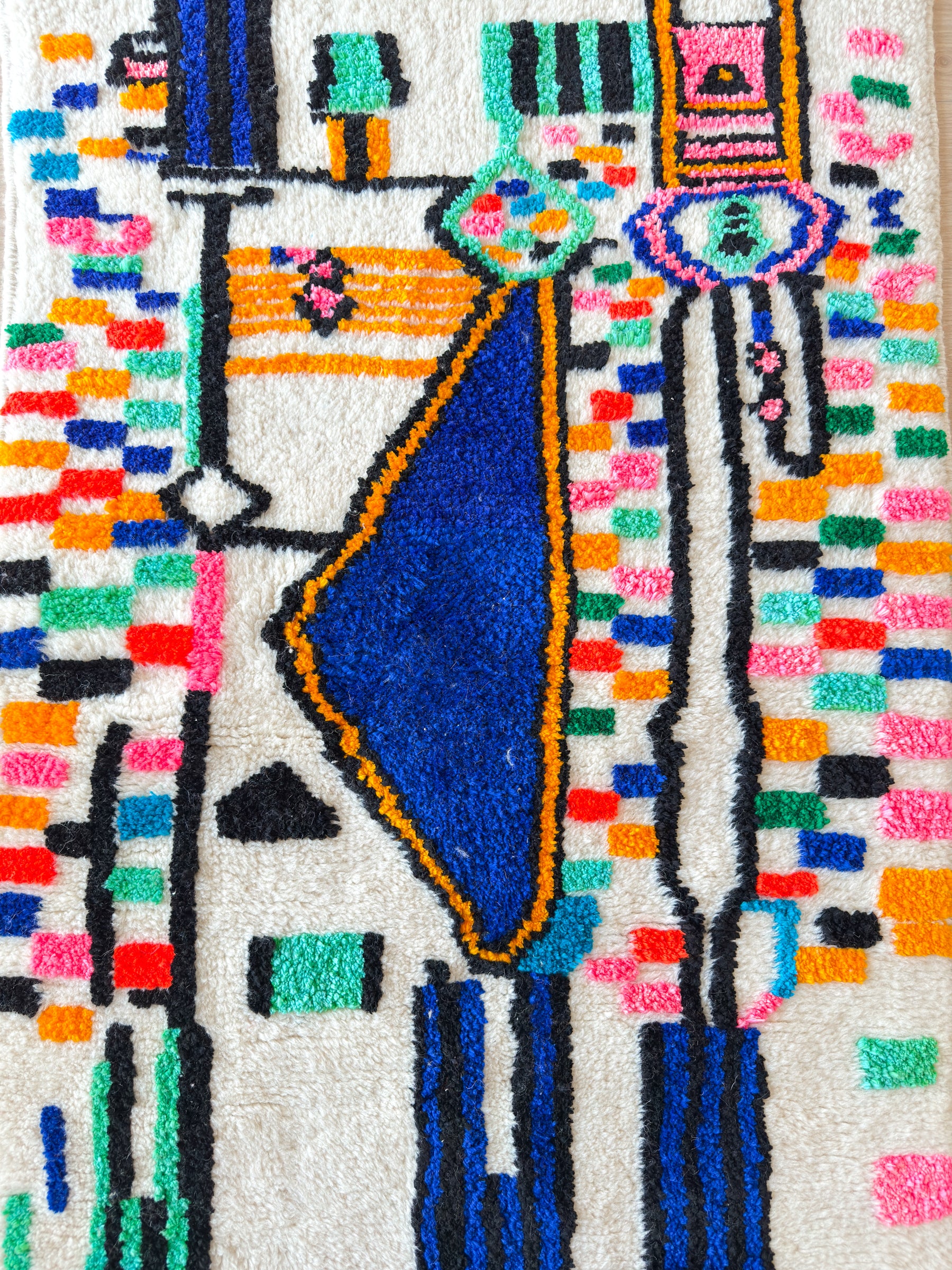 Colorful Berber rug 99 x 185 cm - No. 2484