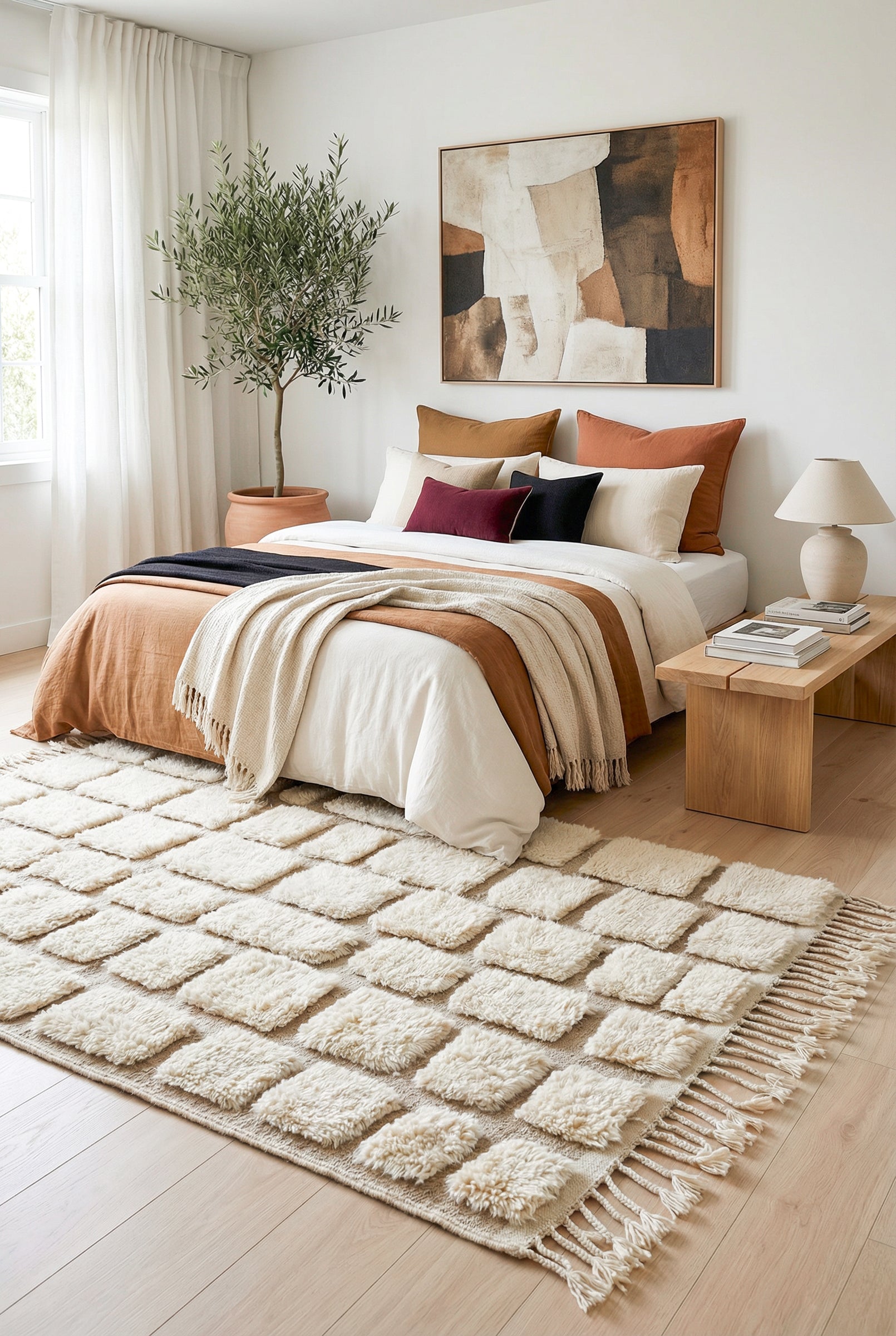 Tapis berbère Blanc 151 x 270 cm - n°2257