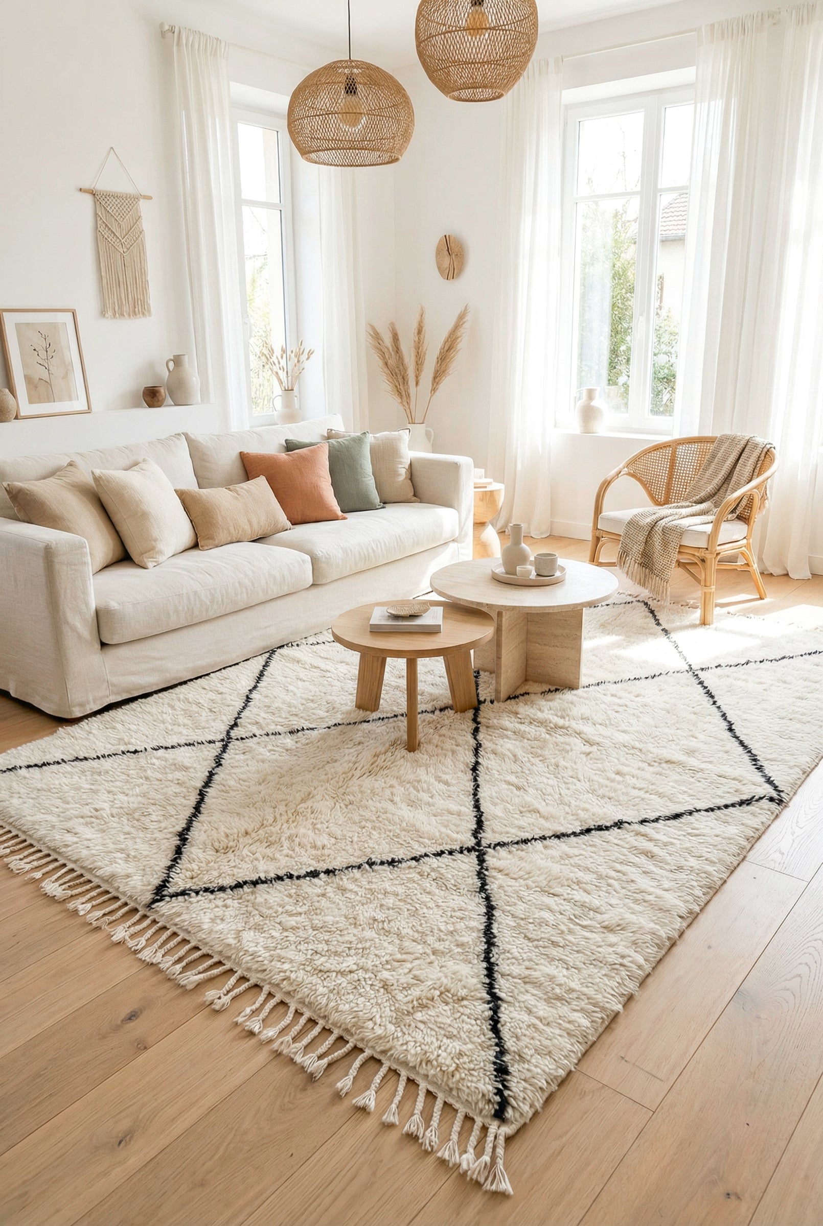 White Berber rug 197 x 311 cm - no. 2340