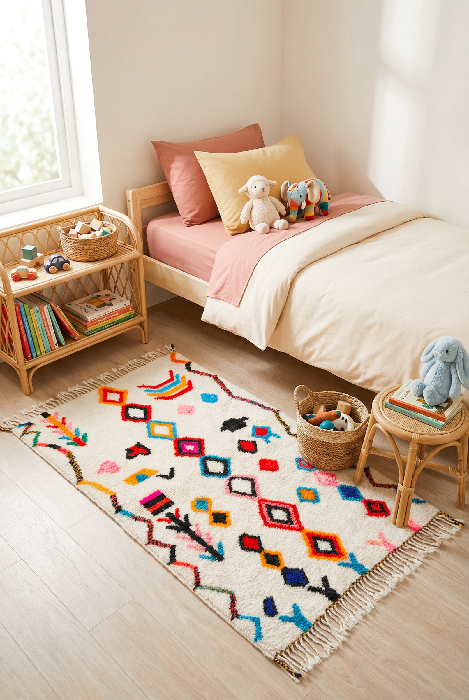 Tapis berbère coloré 100 x 178 cm - n°2390