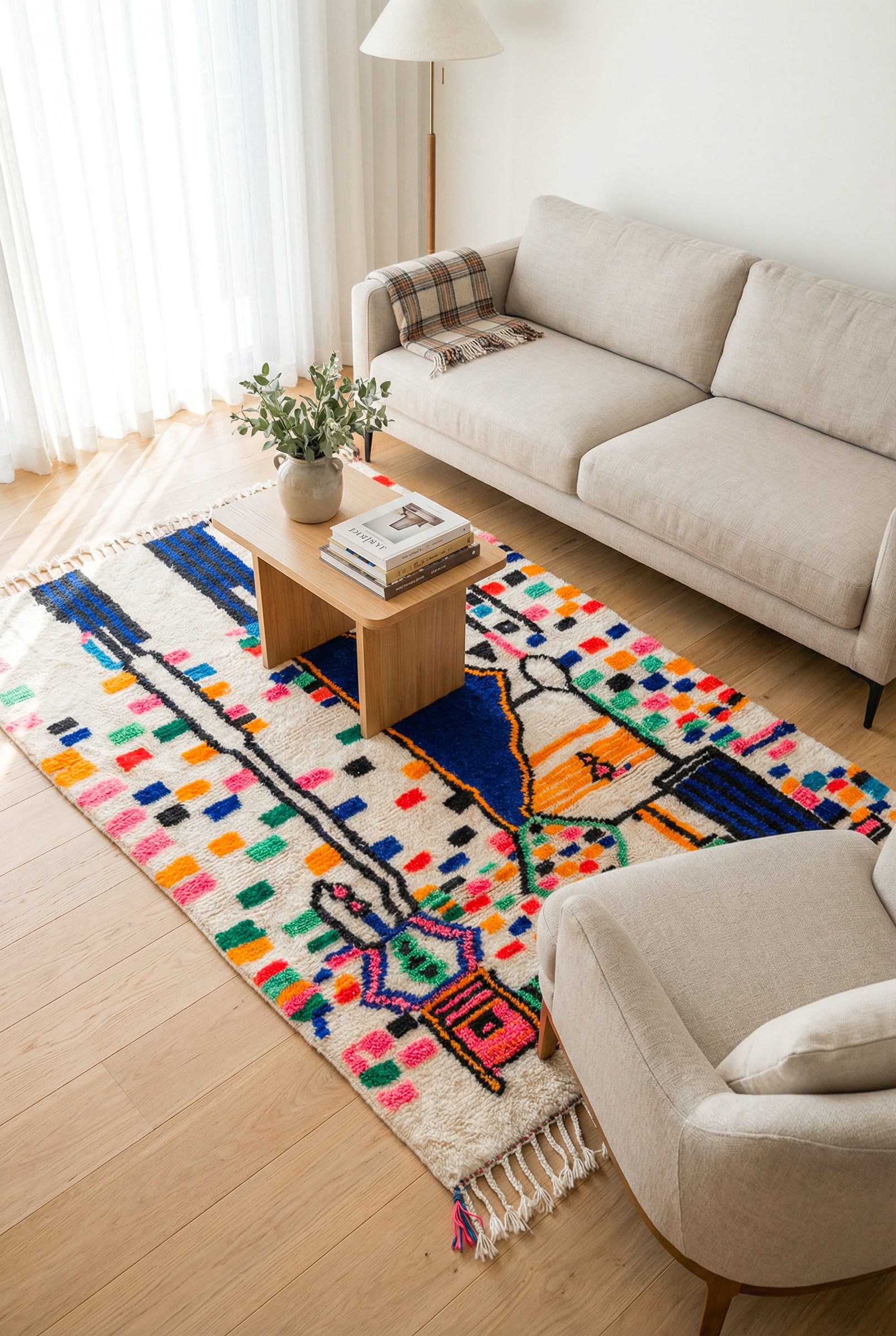 Tapis berbère coloré 148 x 214 cm - n°2349