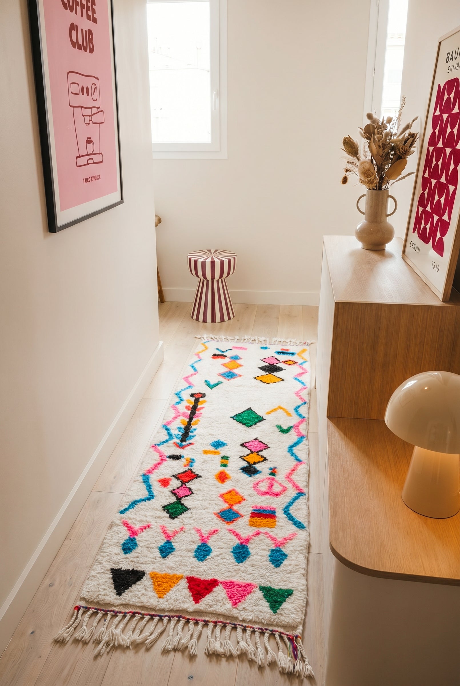 Colorful Berber hallway runner 85 x 250 cm - No. 2307