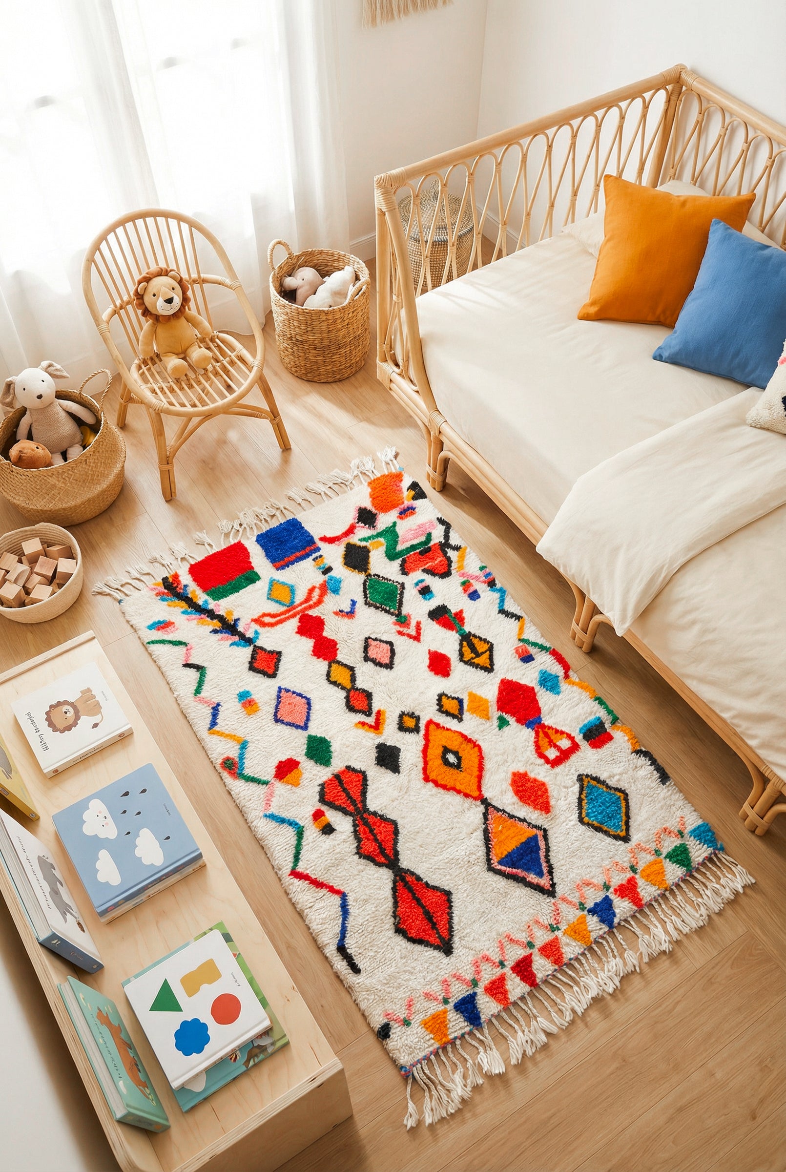 Tapis berbère coloré 123 x 210 cm - n°2375