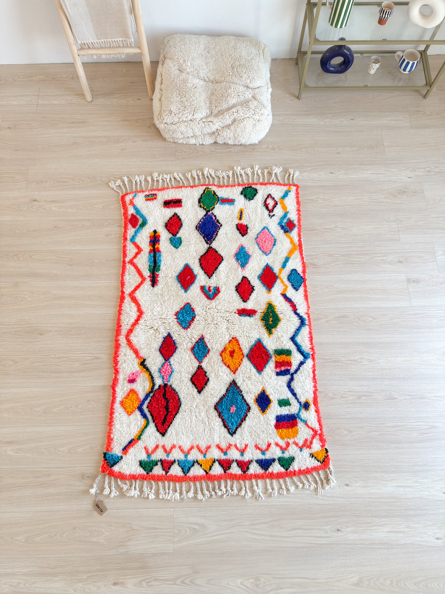 Bunter Berberteppich 104 x 176 cm - Nr. 2597