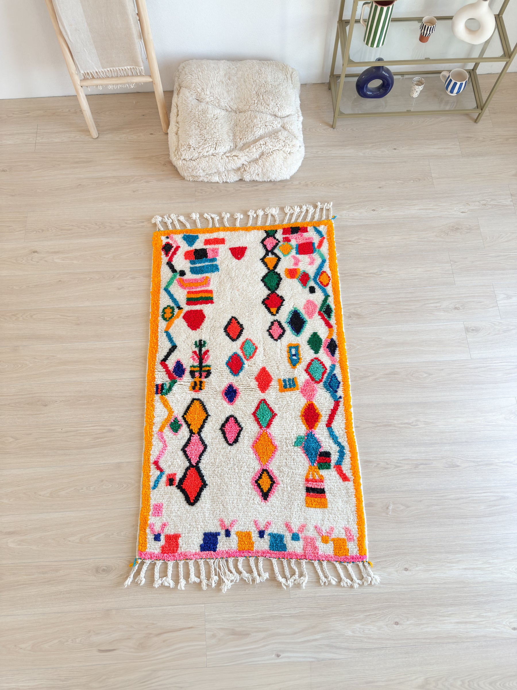 Bunter Berberteppich 95 x 175 cm - Nr. 2573