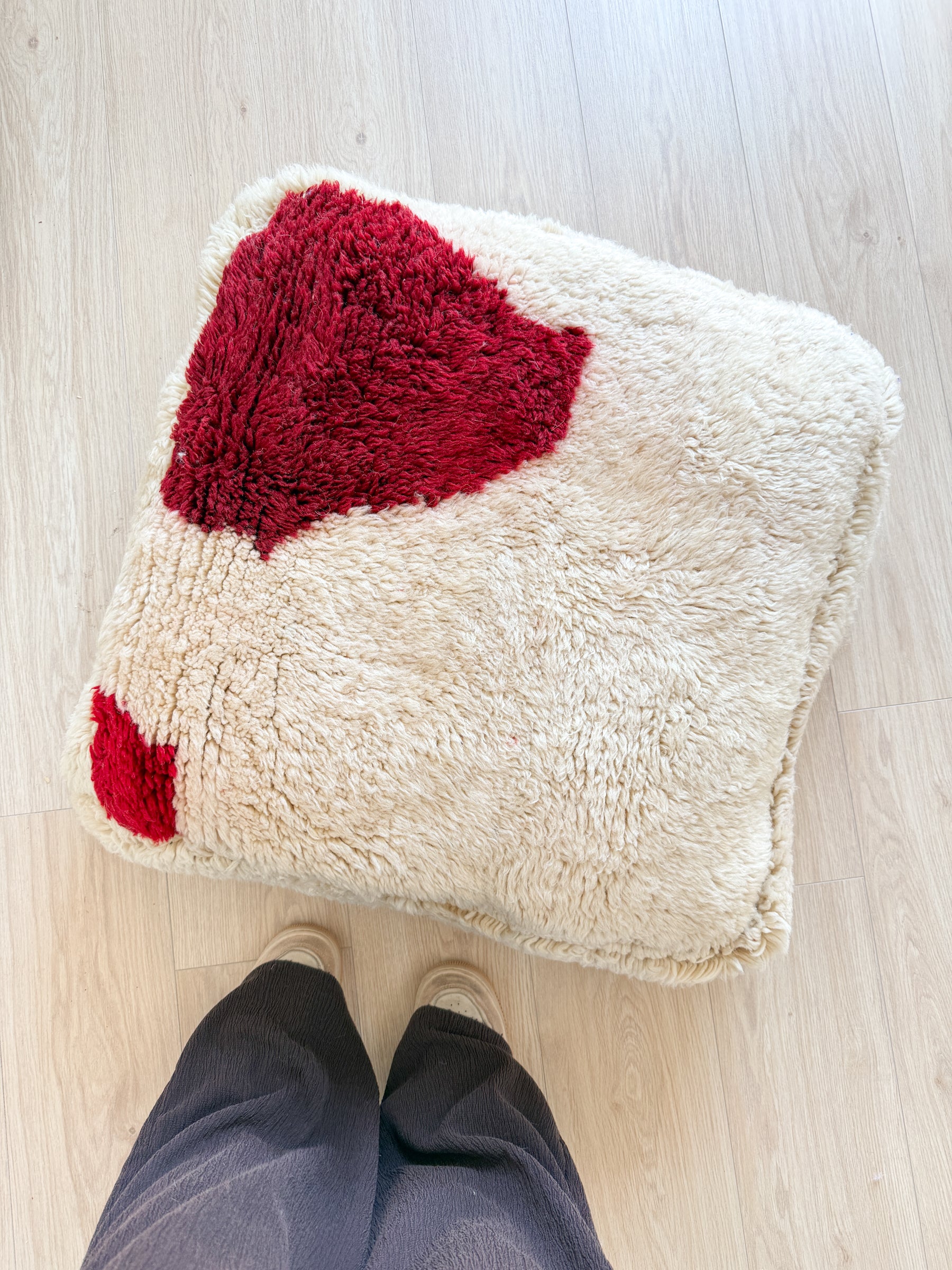 Entwurf - Marokkanischer Pouf, farbenfroher Berber-Pouf - 60 x 60 cm - Nr. 110