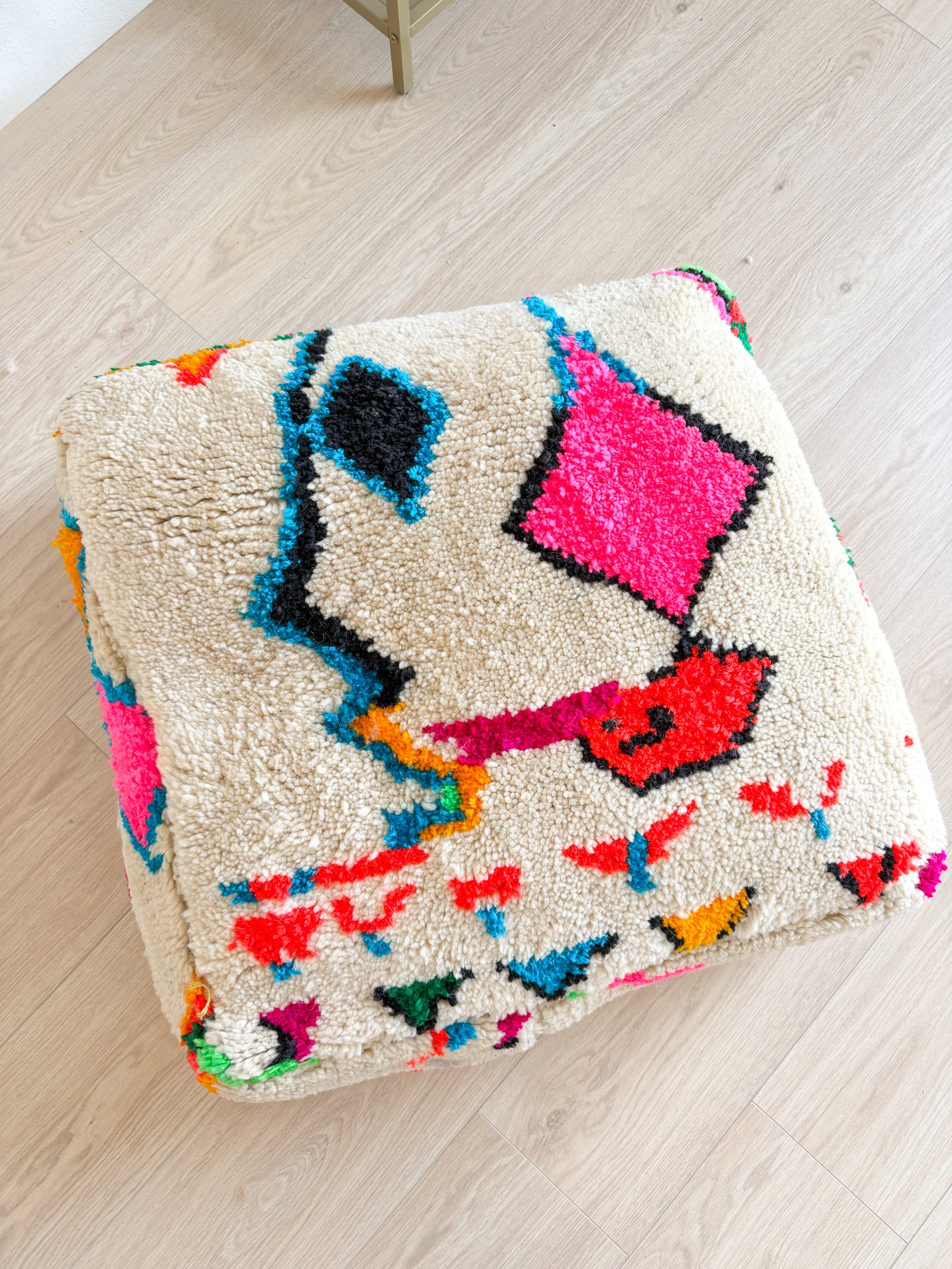Marokkaanse Poef, kleurrijke Berberse poef - 60 x 60 cm - nr.70