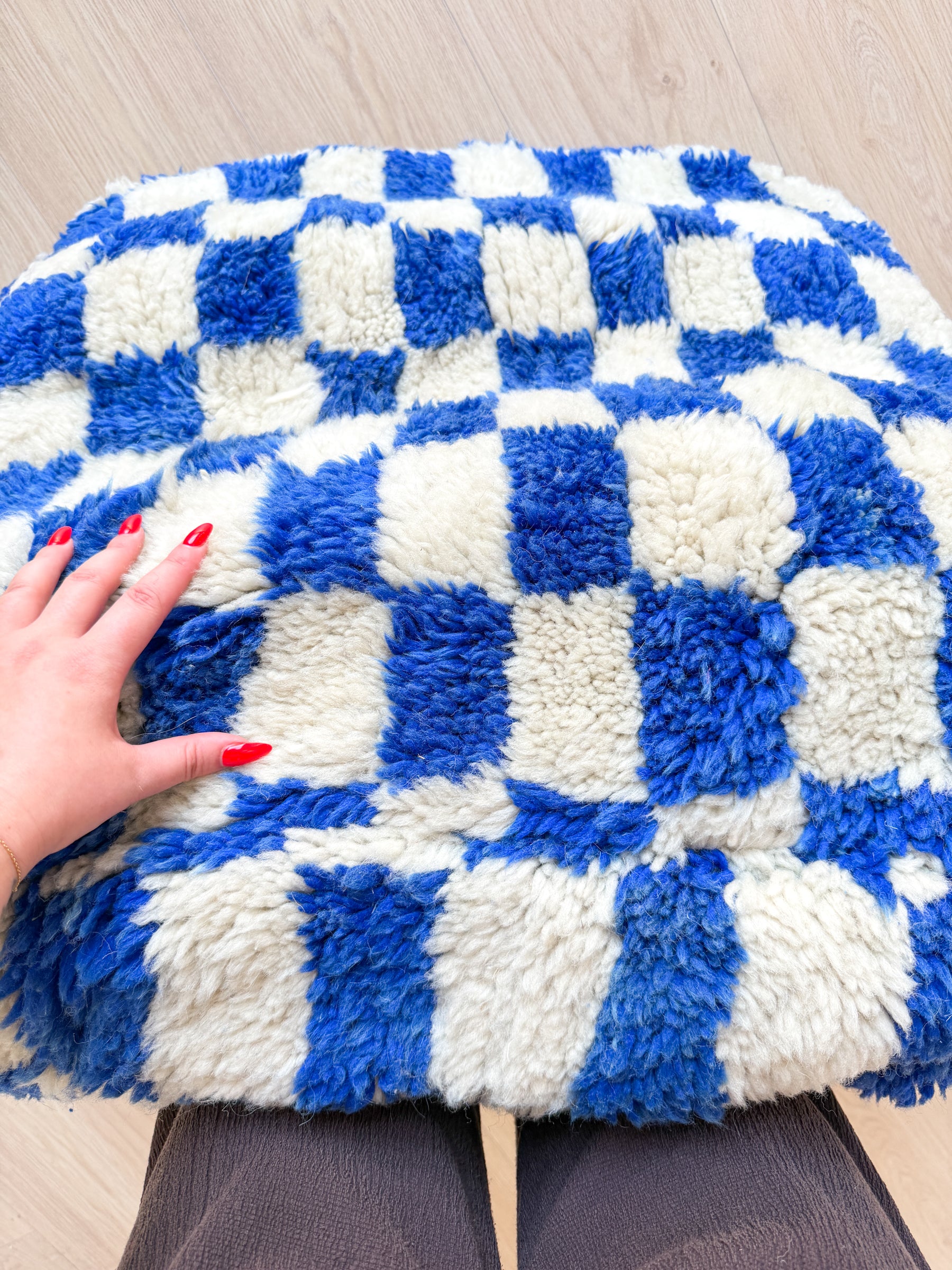 Marokkaanse Poef, kleurrijke Berber poef - 60 x 60 cm - n°119