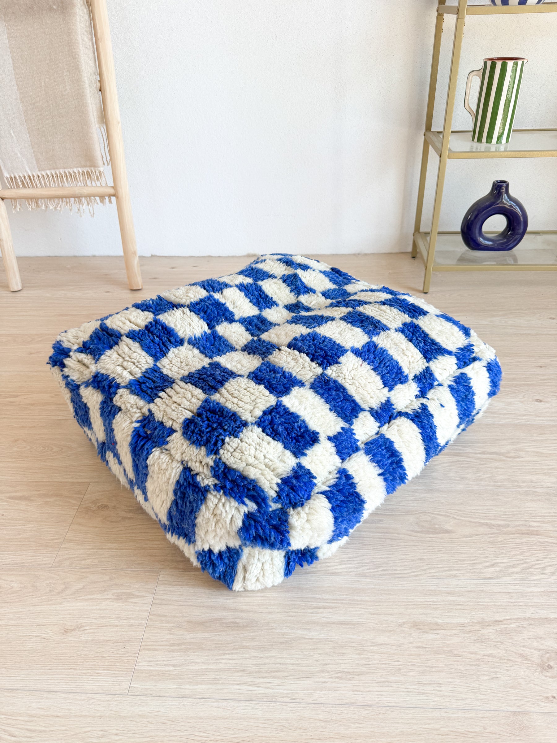 Marokkaanse Poef, kleurrijke Berber poef - 60 x 60 cm - n°119