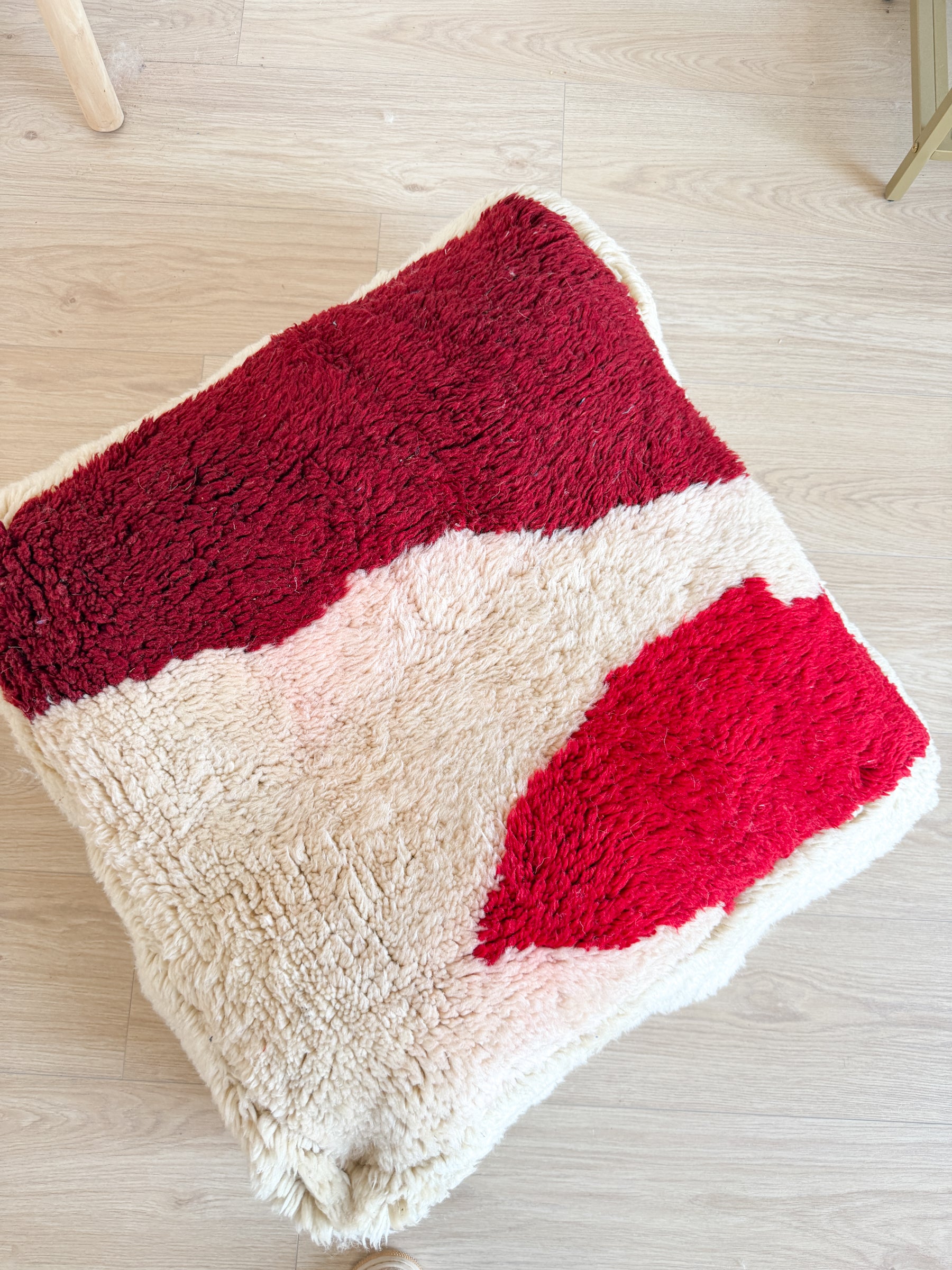 Draft - Moroccan pouf, colorful Berber pouf - 60 x 60 cm - No. 116
