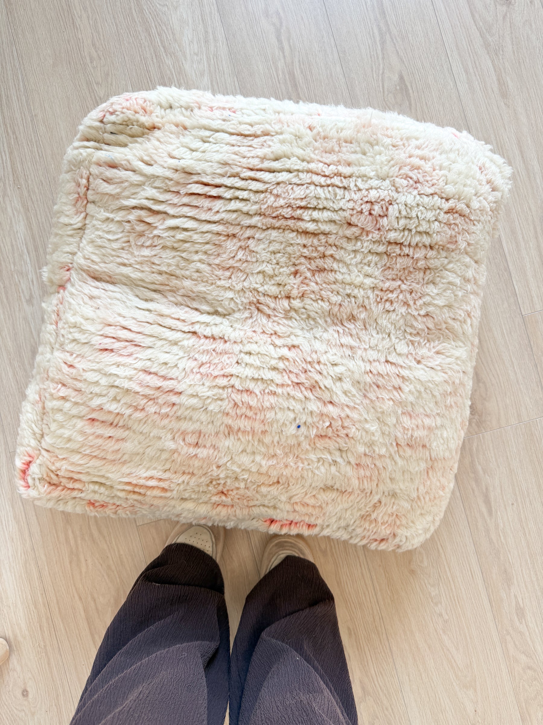 Entwurf – Marokkanischer Pouf, farbenfroher Berber-Pouf – 60 x 60 cm – Nr. 121
