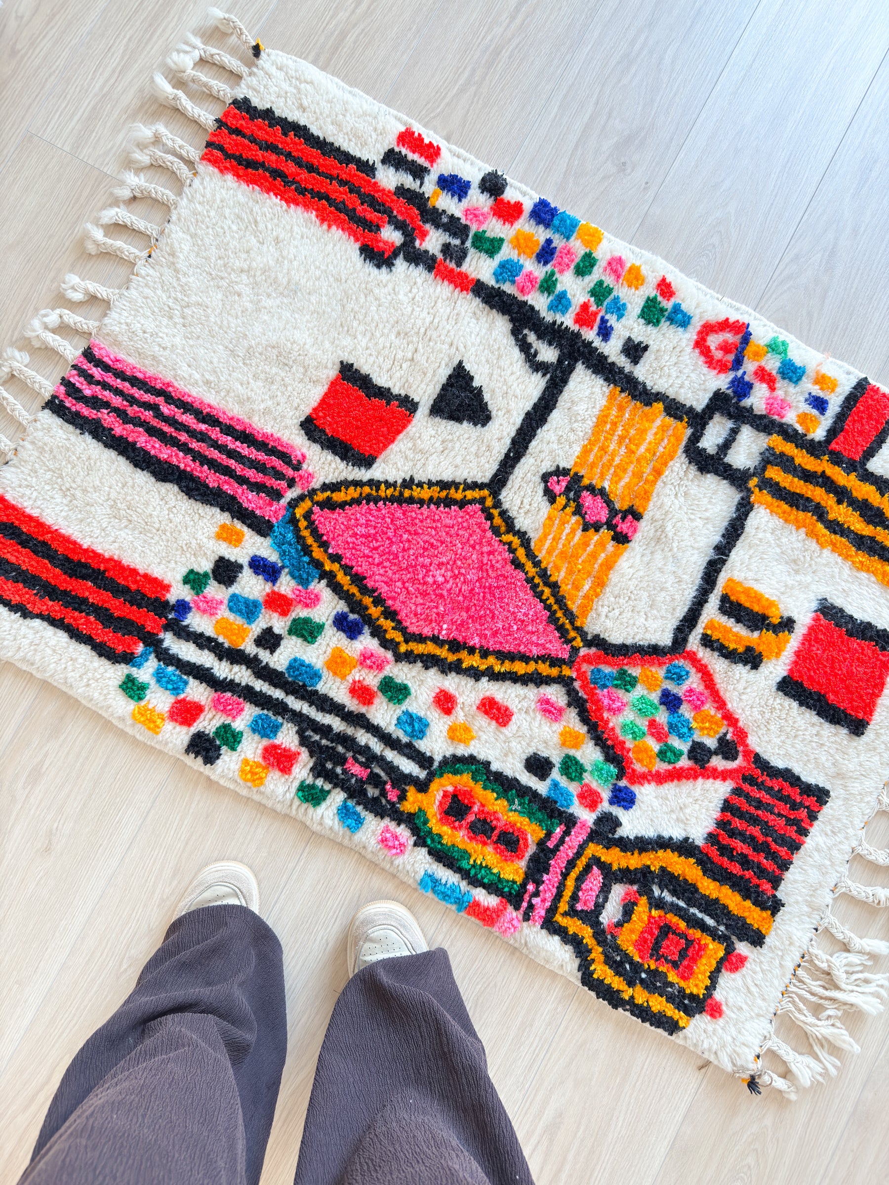 Tapis berbère coloré 88 x 131 cm - n°2642