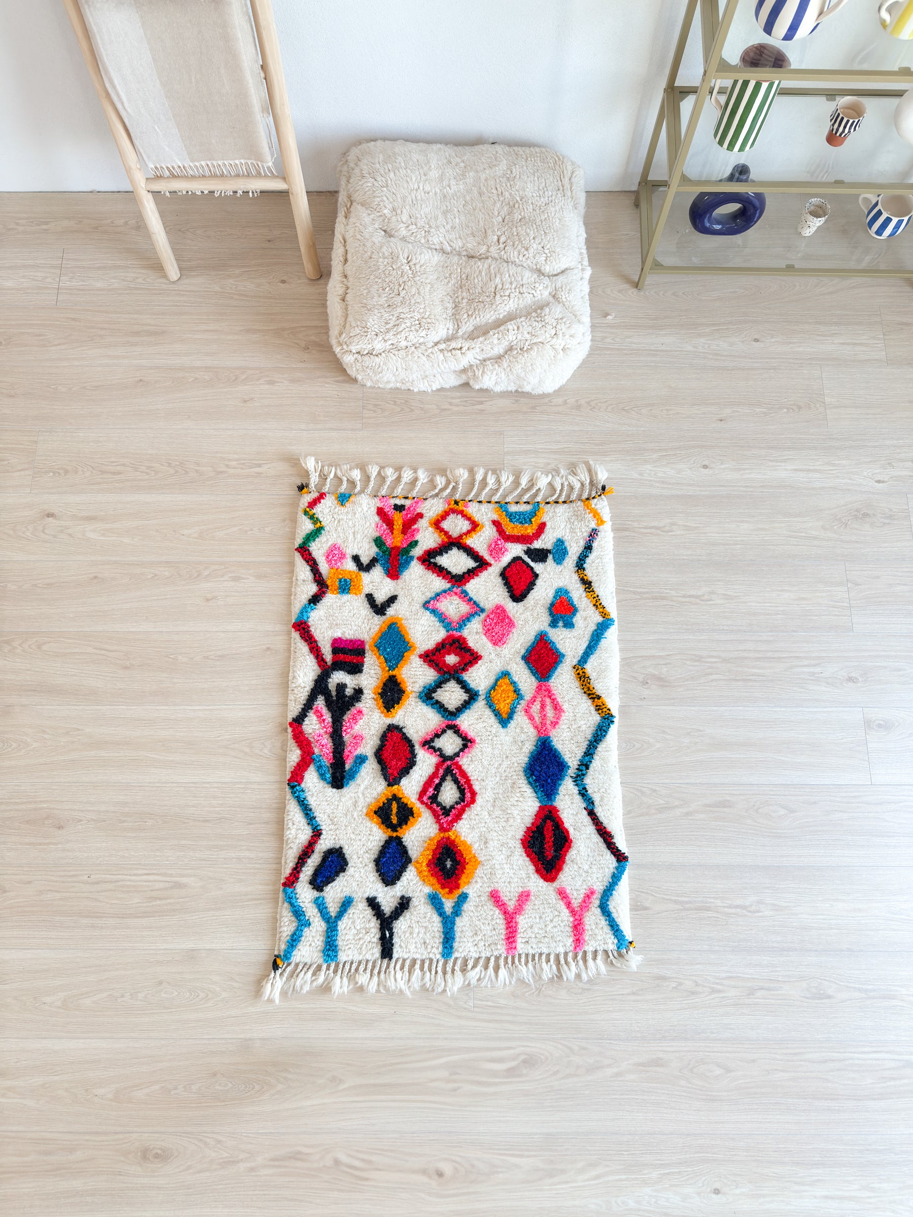 Tapis berbère coloré 85 x 128 cm - n°2654