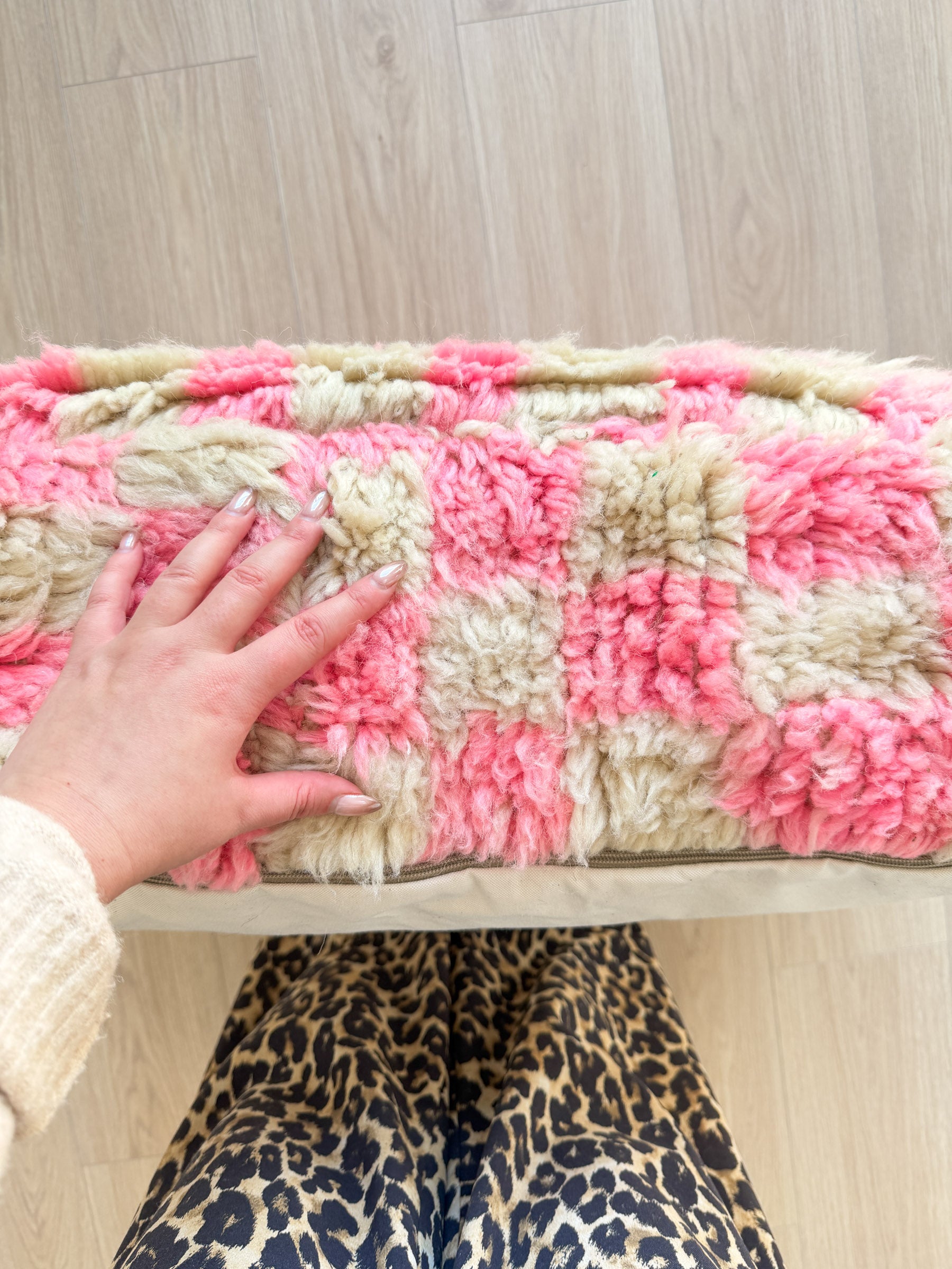 Moroccan pouf, colorful Berber pouf - 60 x 60 cm - n°85