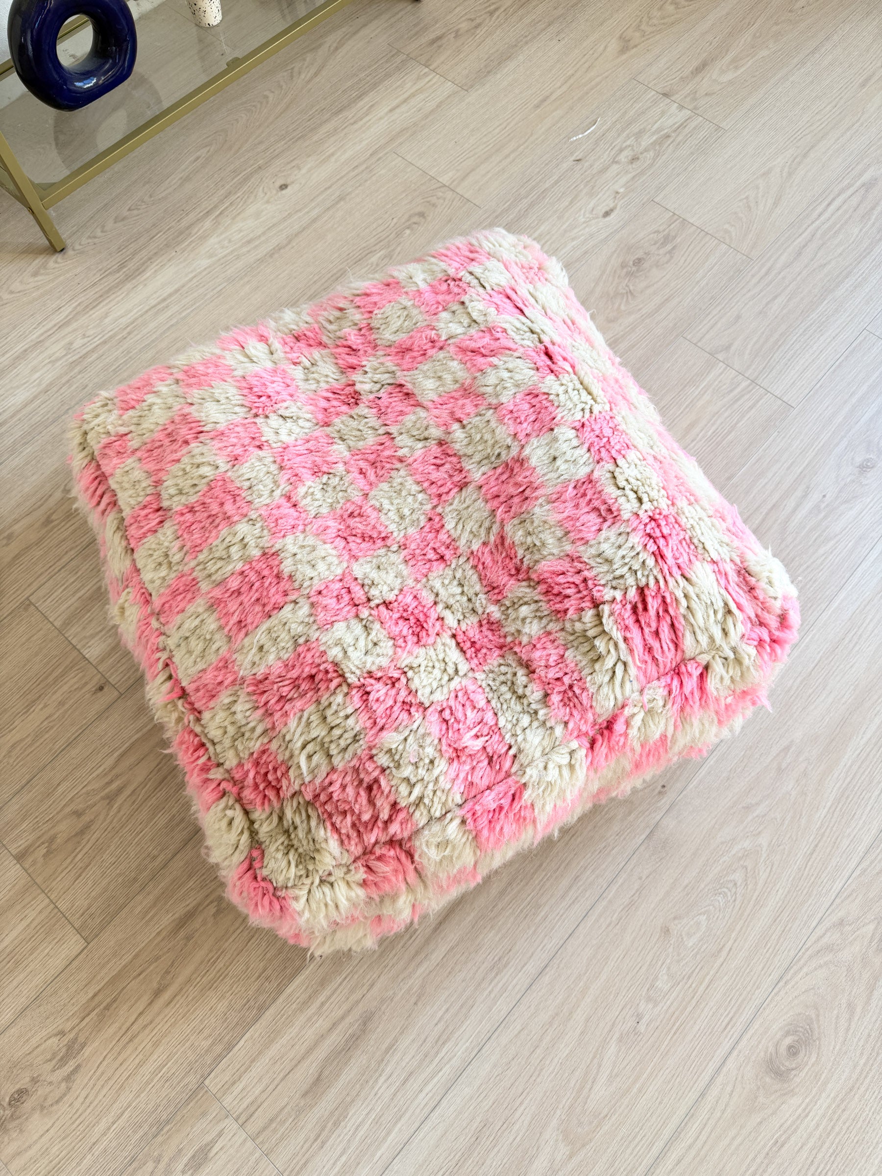 Moroccan pouf, colorful Berber pouf - 60 x 60 cm - n°85