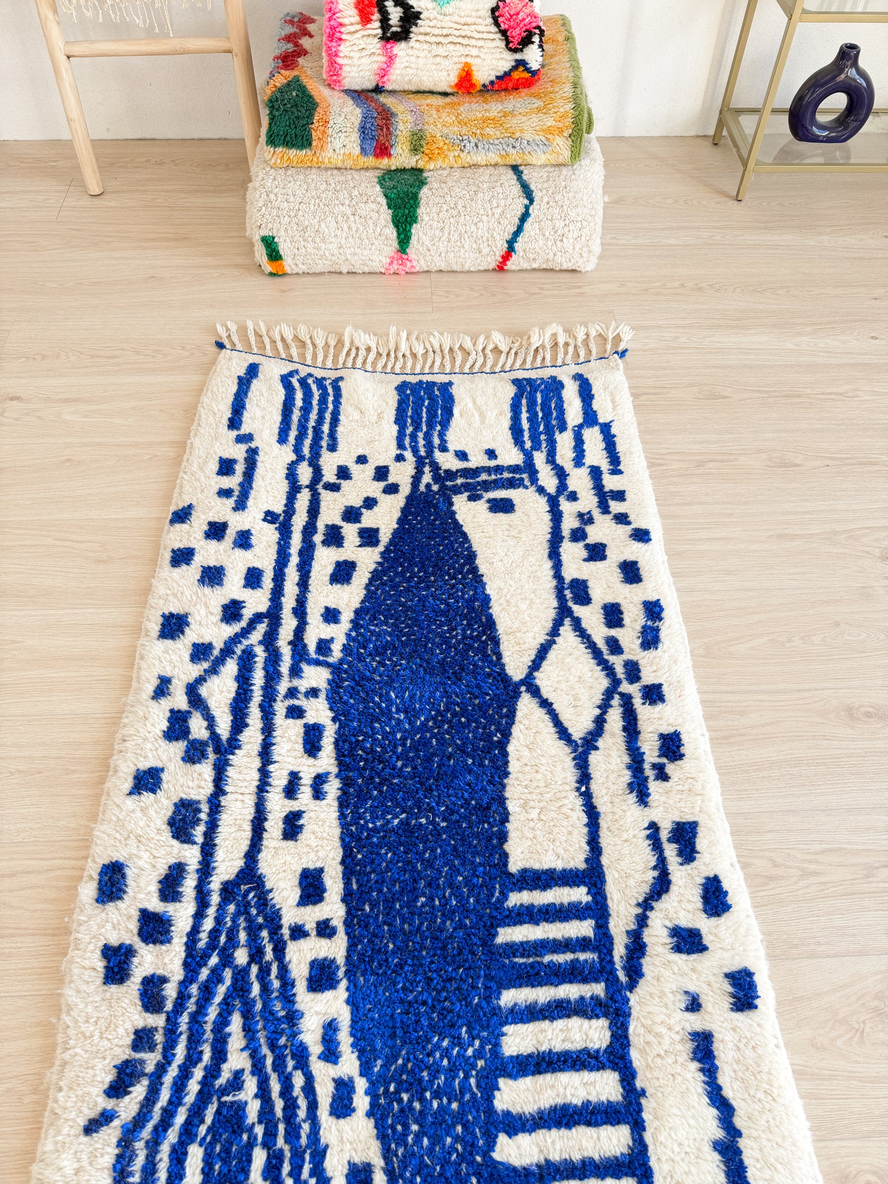 Farbenfroher Berber-Läuferteppich 88 x 263 cm - Nr. 2267