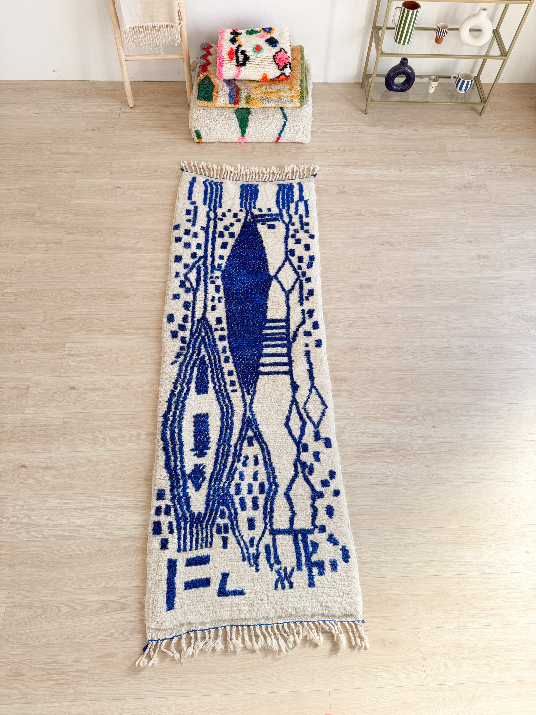 Farbenfroher Berber-Läuferteppich 88 x 263 cm - Nr. 2267