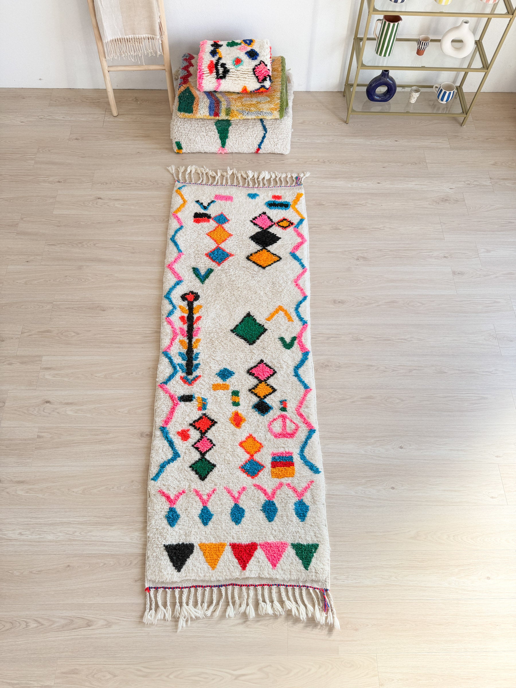 Colorful Berber hallway runner 85 x 250 cm - No. 2307
