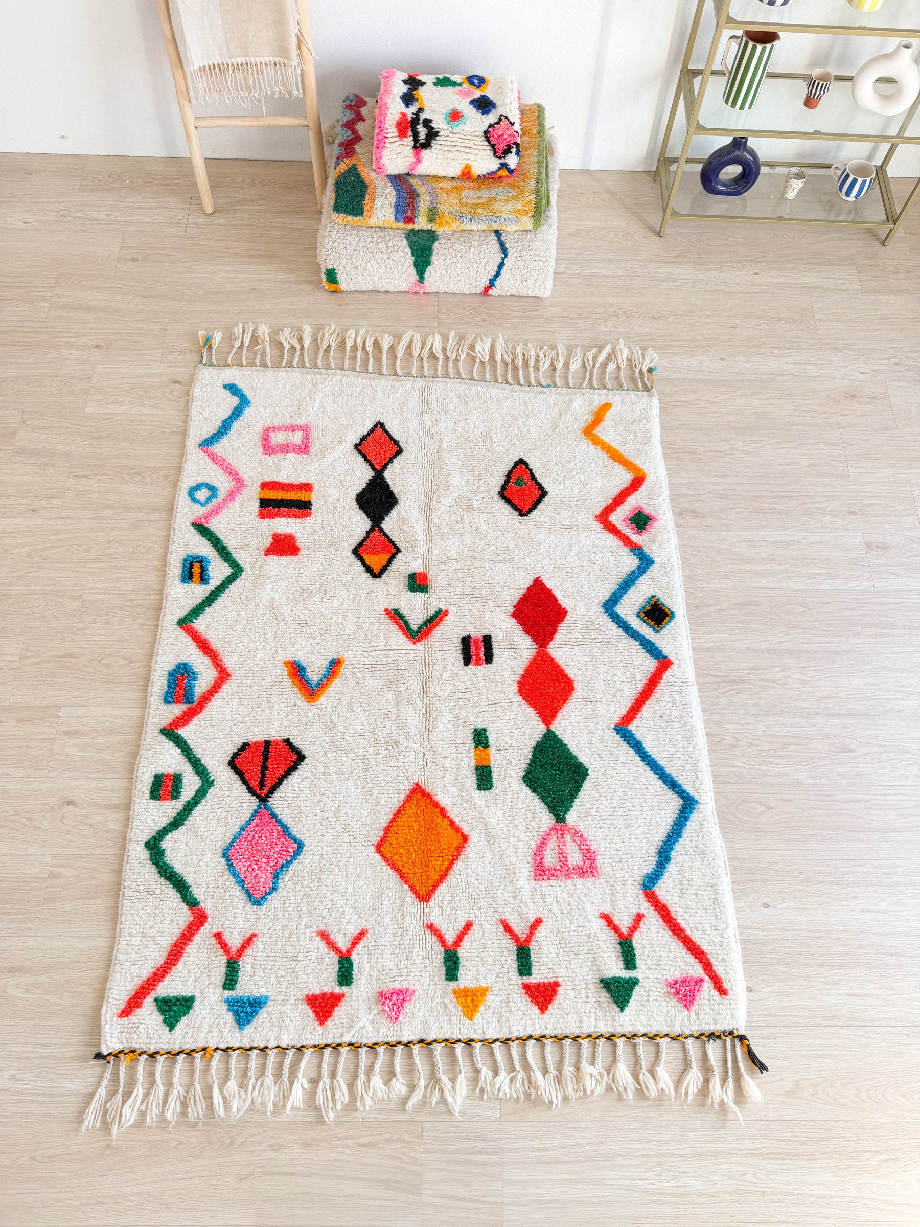 Kleurrijk Berber tapijt 150 x 216 cm - n°2381