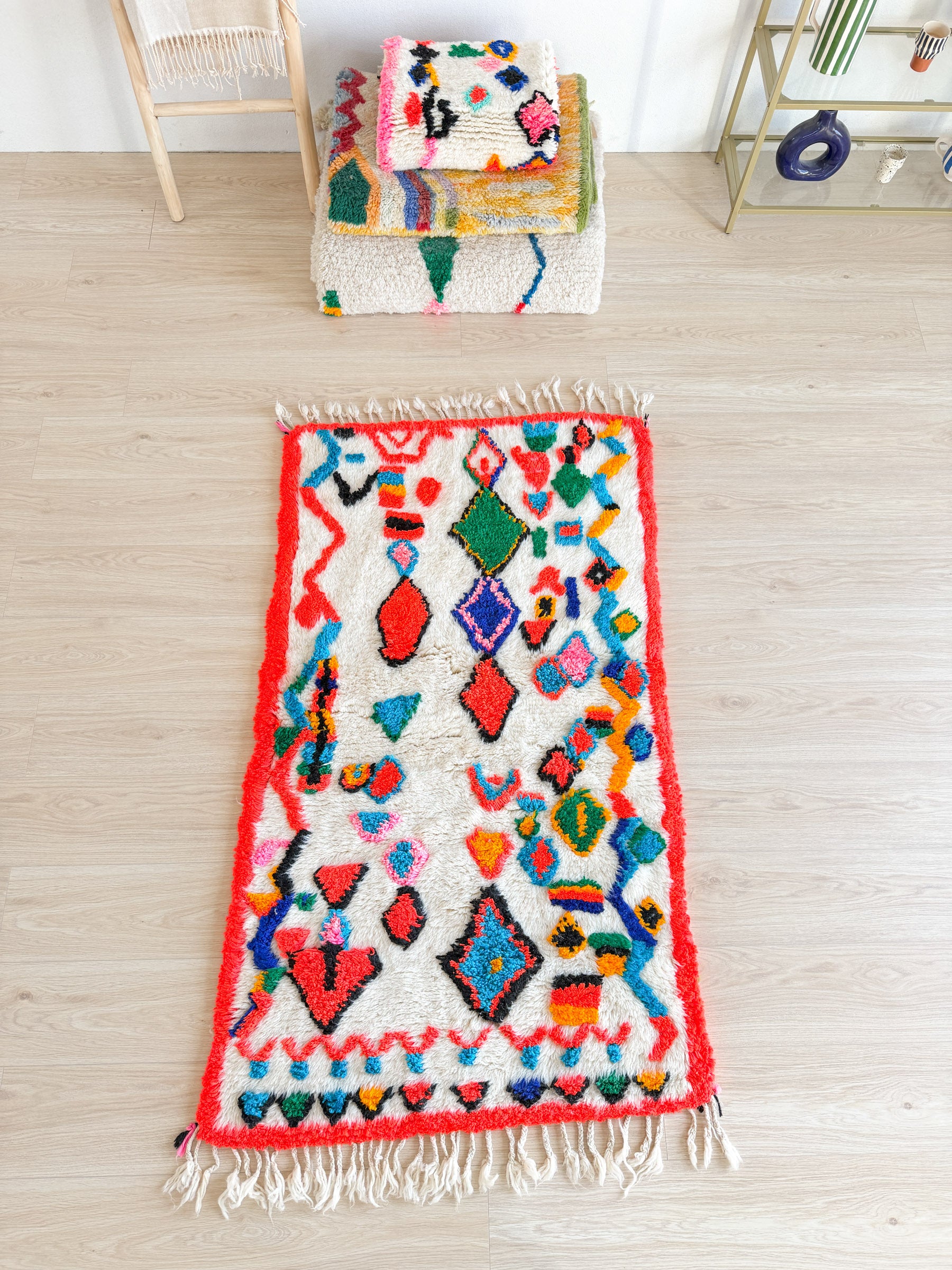 Färgglad berbermatta 95 x 180 cm - n°2427