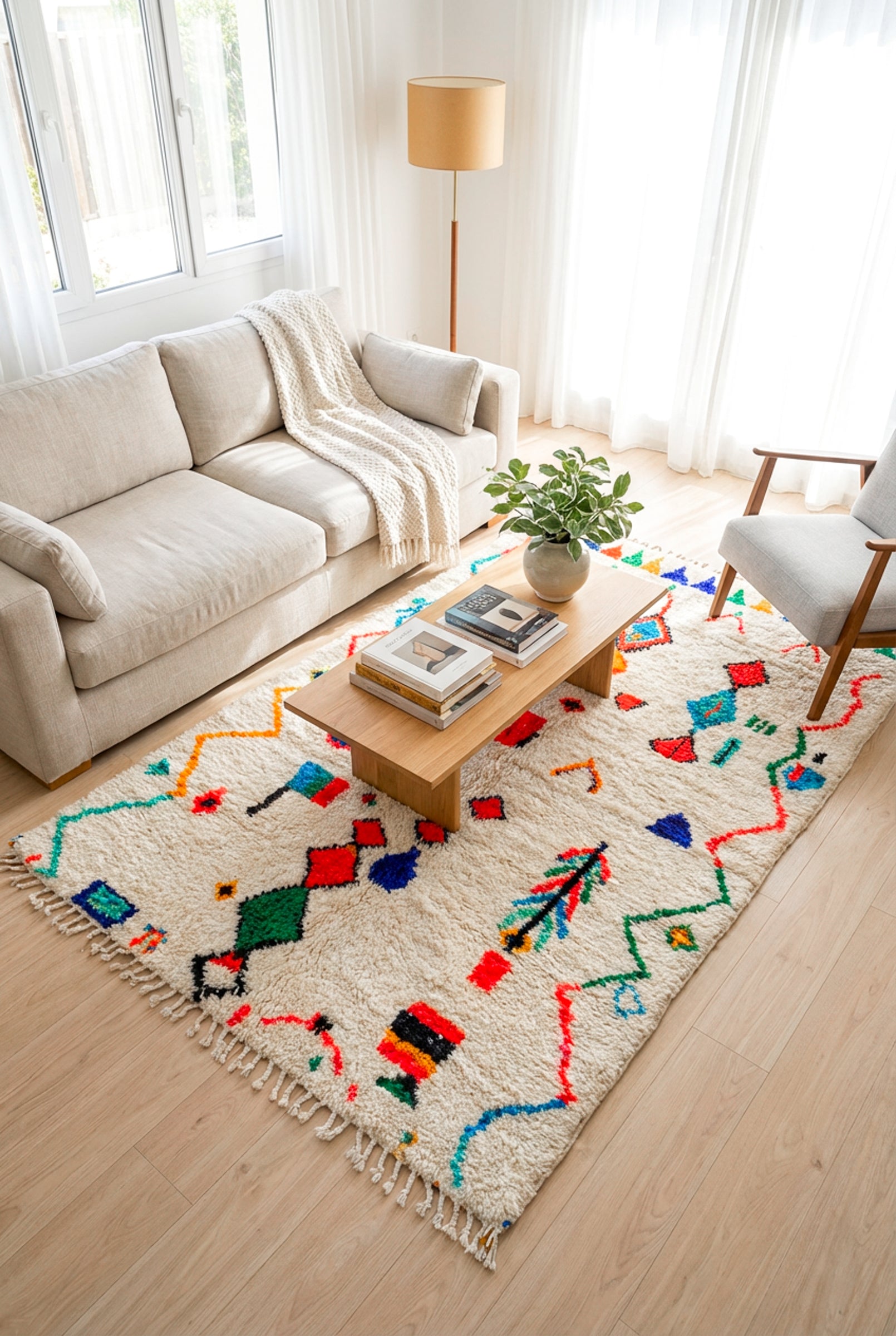 Colorful Berber rug 146 x 269 cm - n°2113