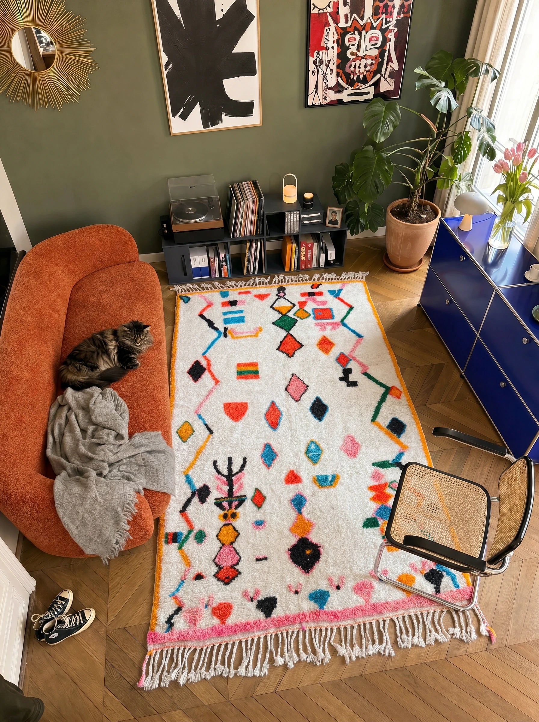 Colorful Berber rug 143 x 263 cm - No. 2476