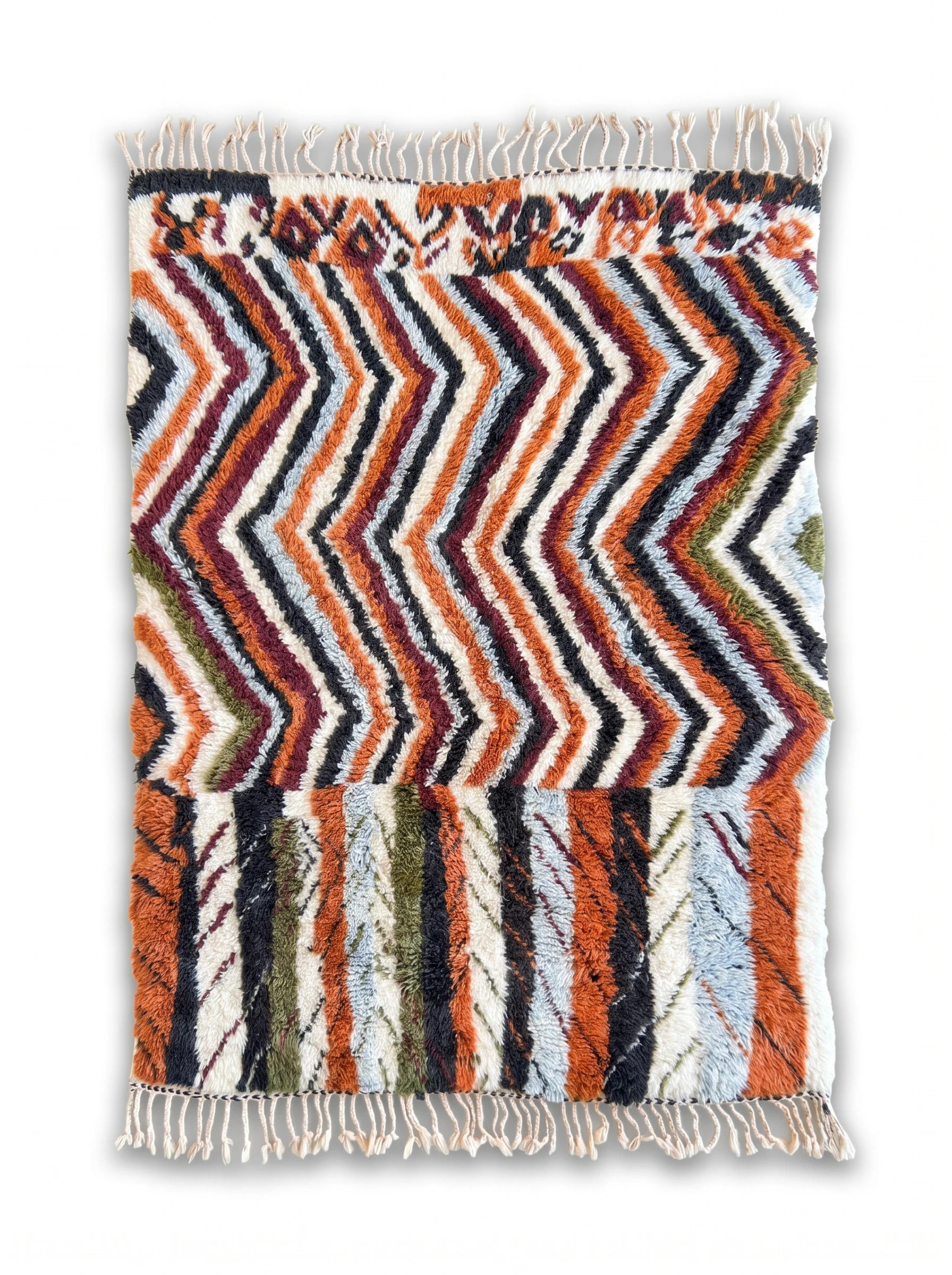 Kleurrijk Berbers tapijt 150 x 215 cm, handgemaakt van wol | Tamazi