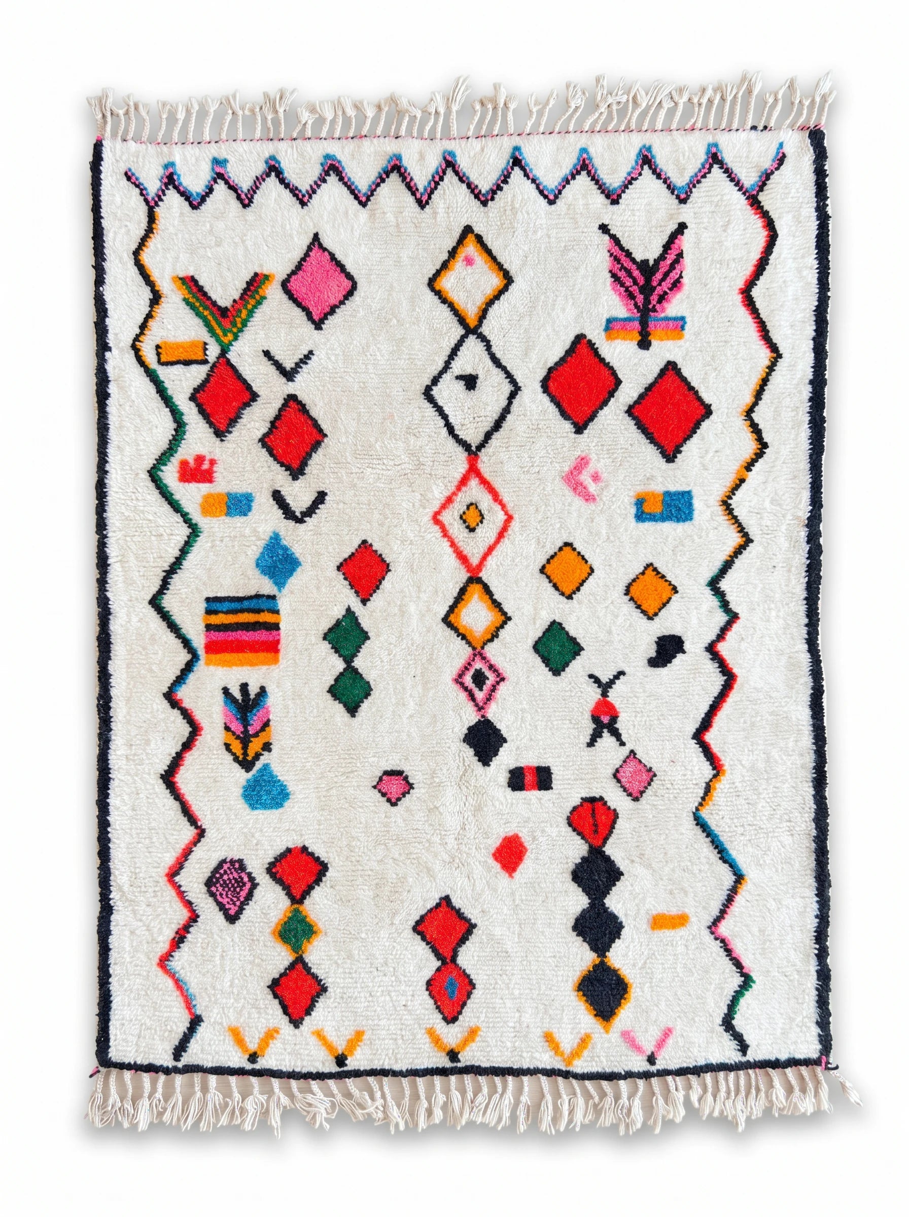Tapis berbère coloré 156 x 220 cm, fait main en laine | Tamazi