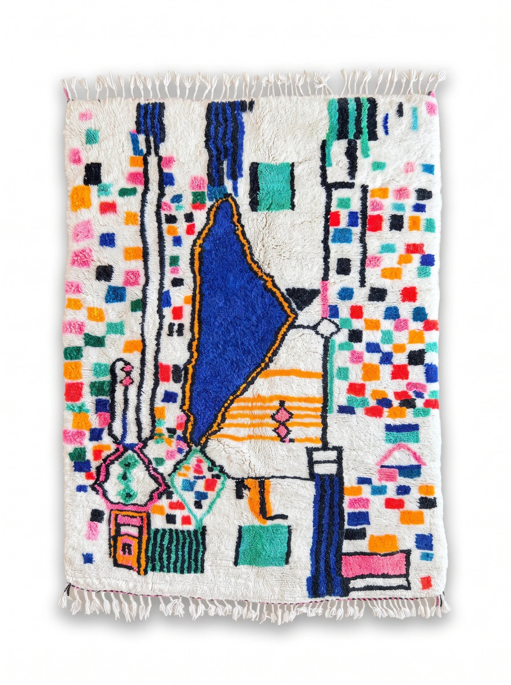 Tapis berbère coloré 159 x 230 cm, fait main en laine | Tamazi