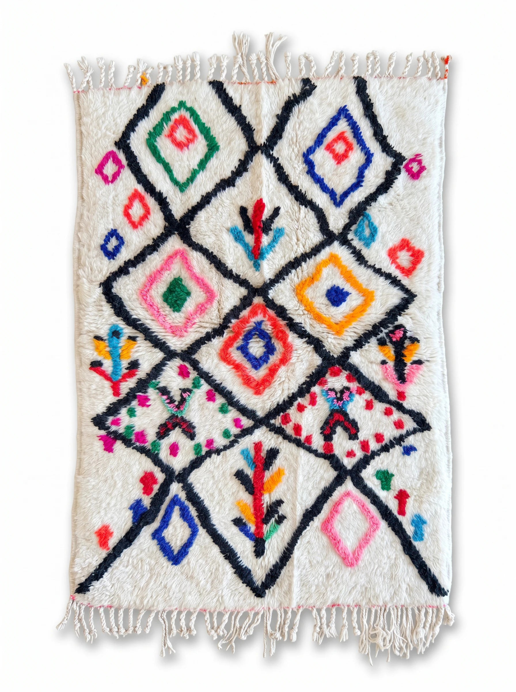 Tapis berbère coloré 98 x 168 cm, fait main en laine | Tamazi